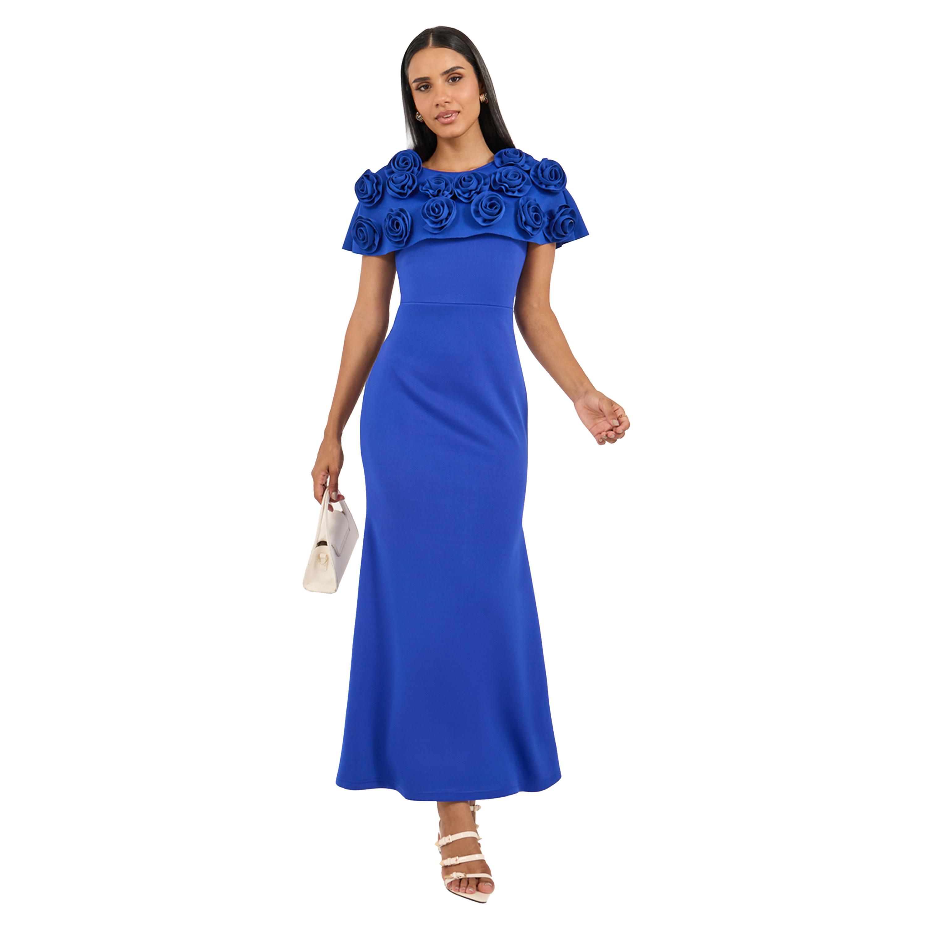 ستايلي - فستان ماكسي مزين بورود بقصة A-women-clothing-dresses-image-1
