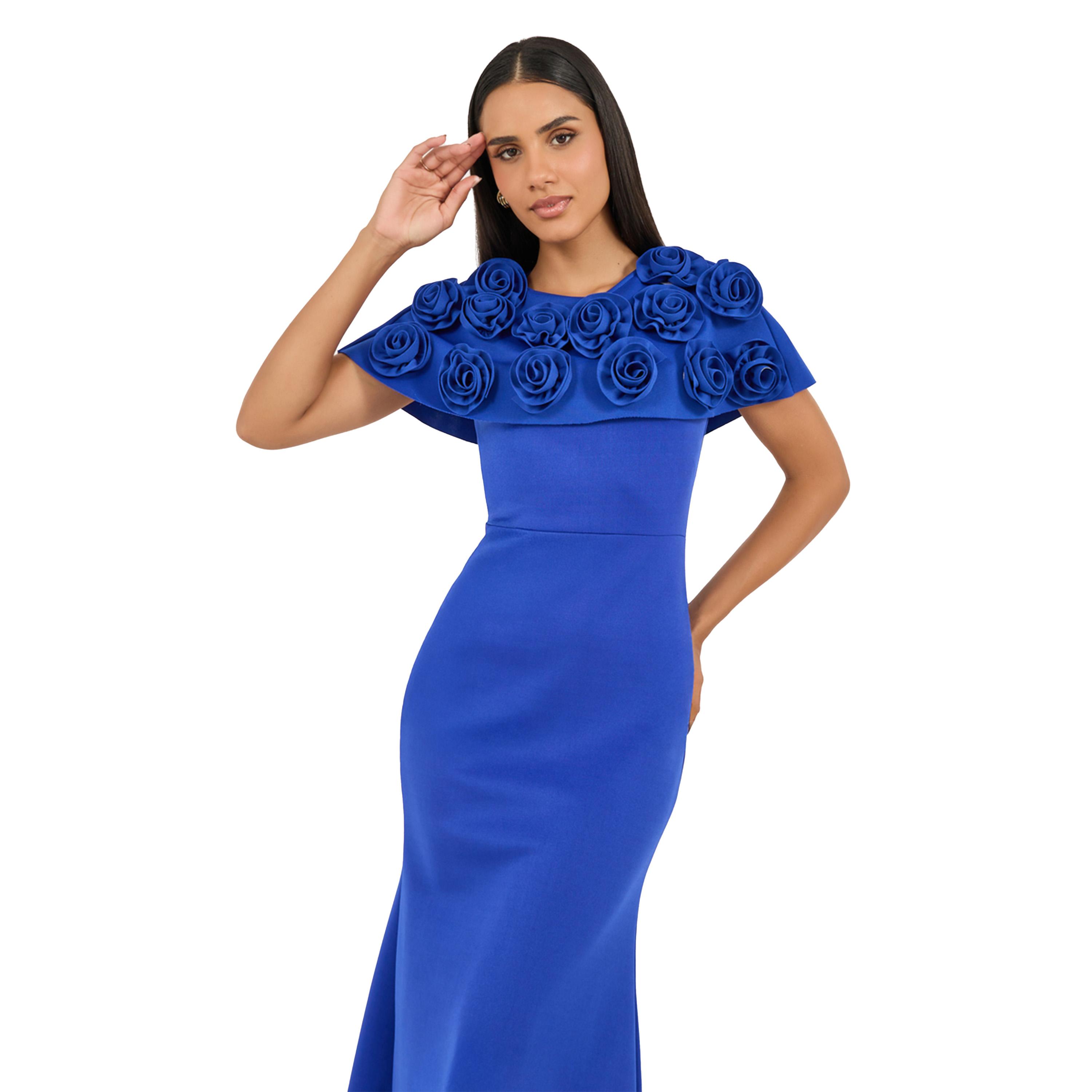 ستايلي - فستان ماكسي مزين بورود بقصة A-women-clothing-dresses-image-3