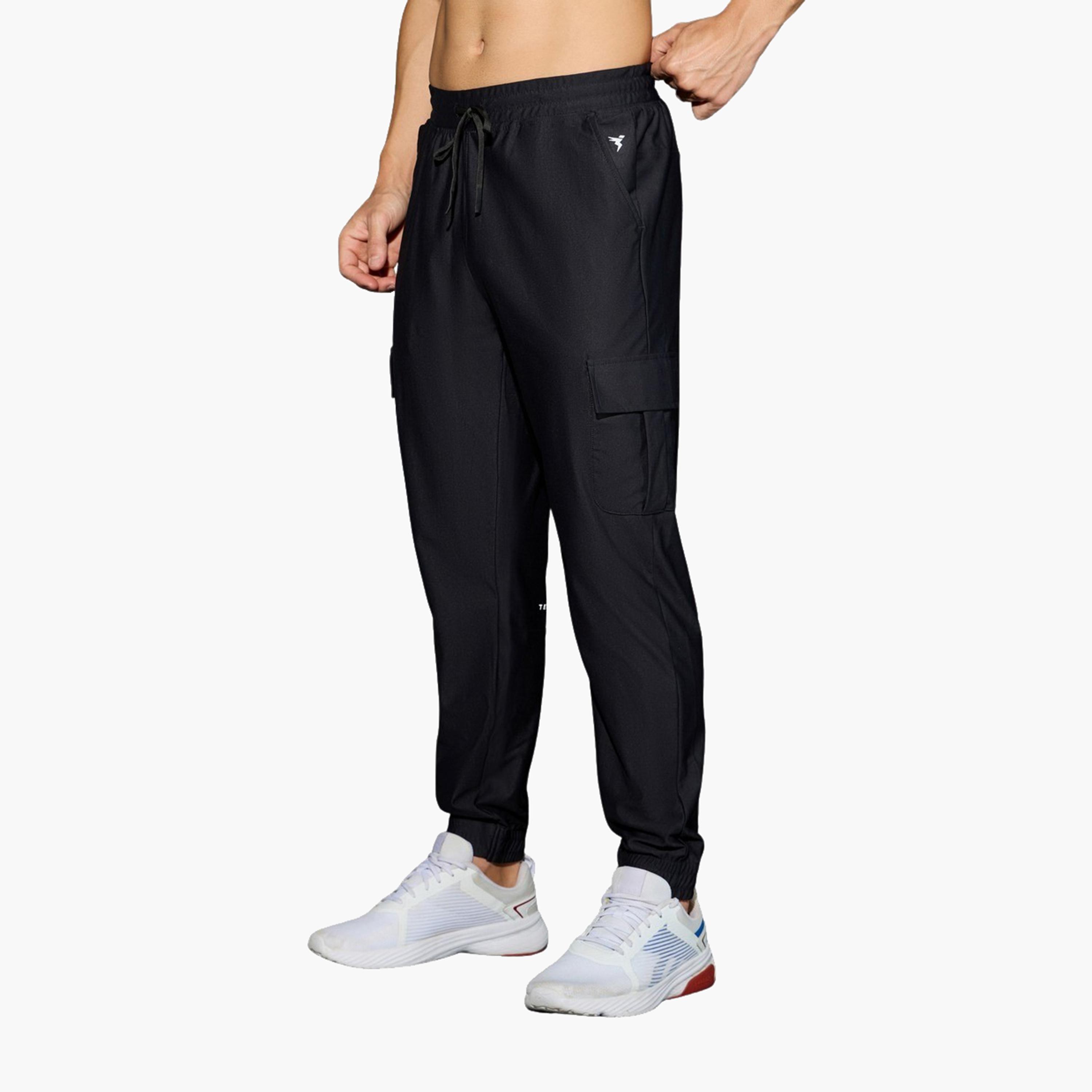 Technosport x Styli Solid 4-Way Stretch Cargo Track Pants-men-clothing-sportswearandactivewear-bottoms-joggers-image-2