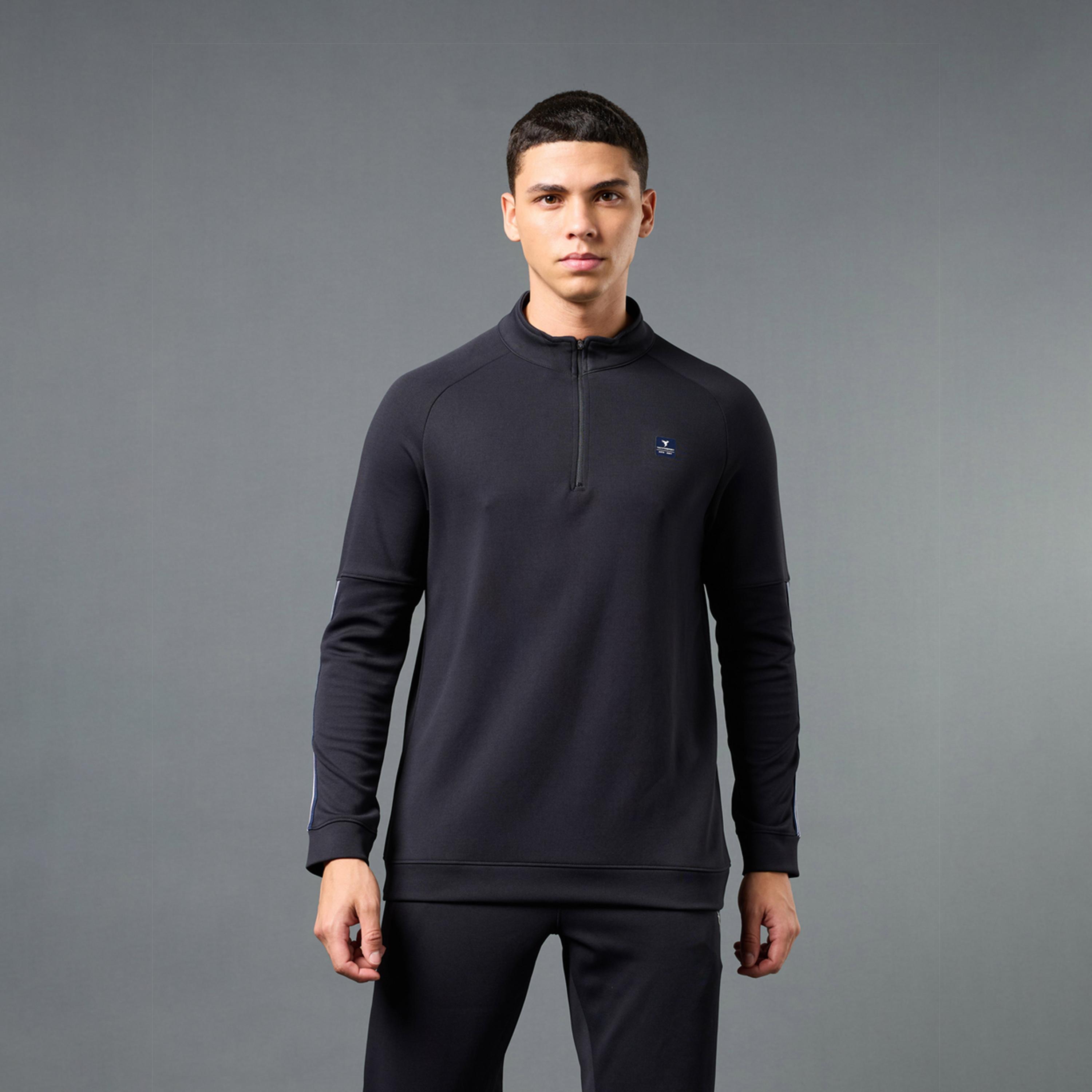 Technosport X Styli Solid 4-Way Stretch T Neck Fs-men-winterwear-hoodiesandsweatshirts-image-1