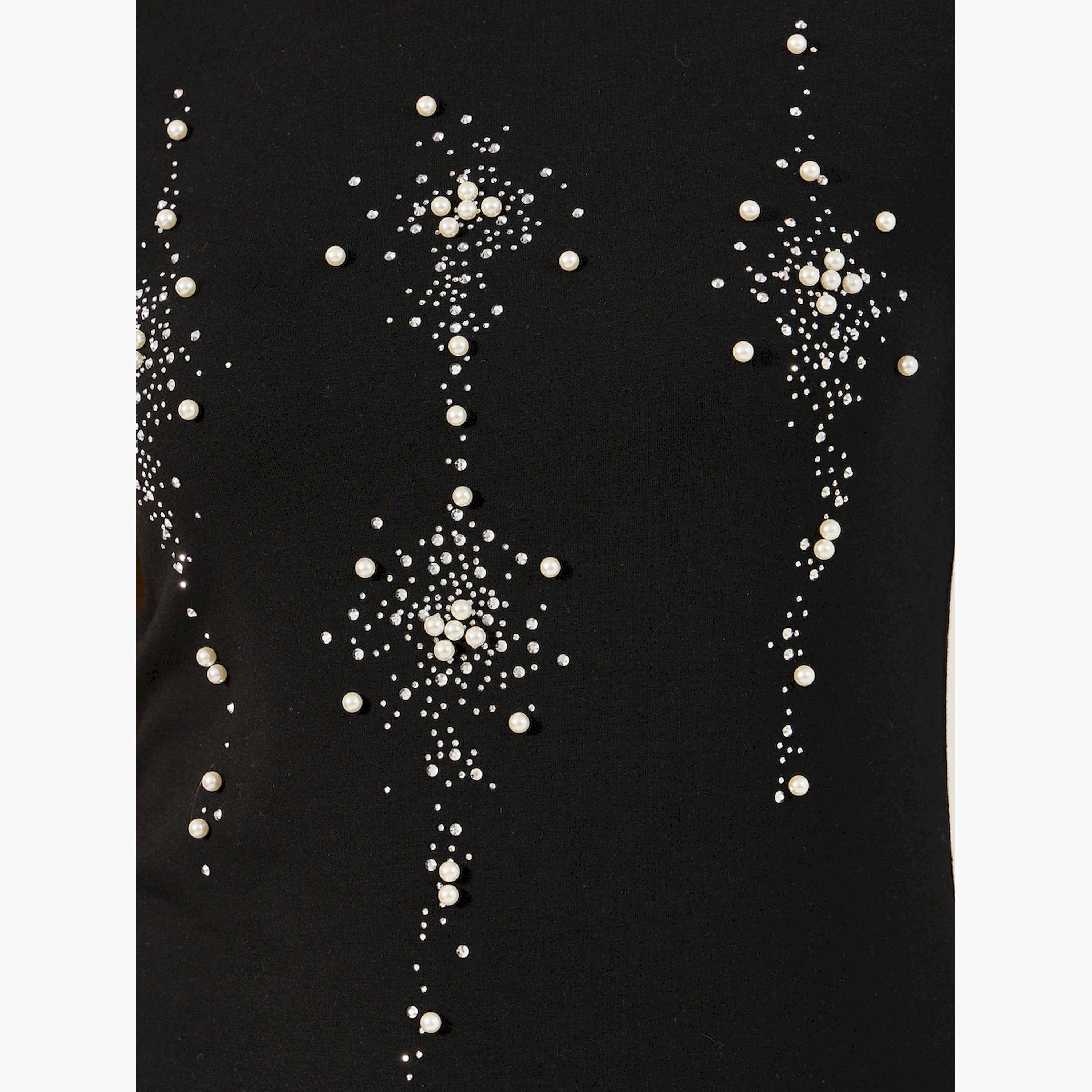 Styli Embellished Fitted Round Neck Short Sleeve T-Shirt-women-clothing-tshirts-image-4