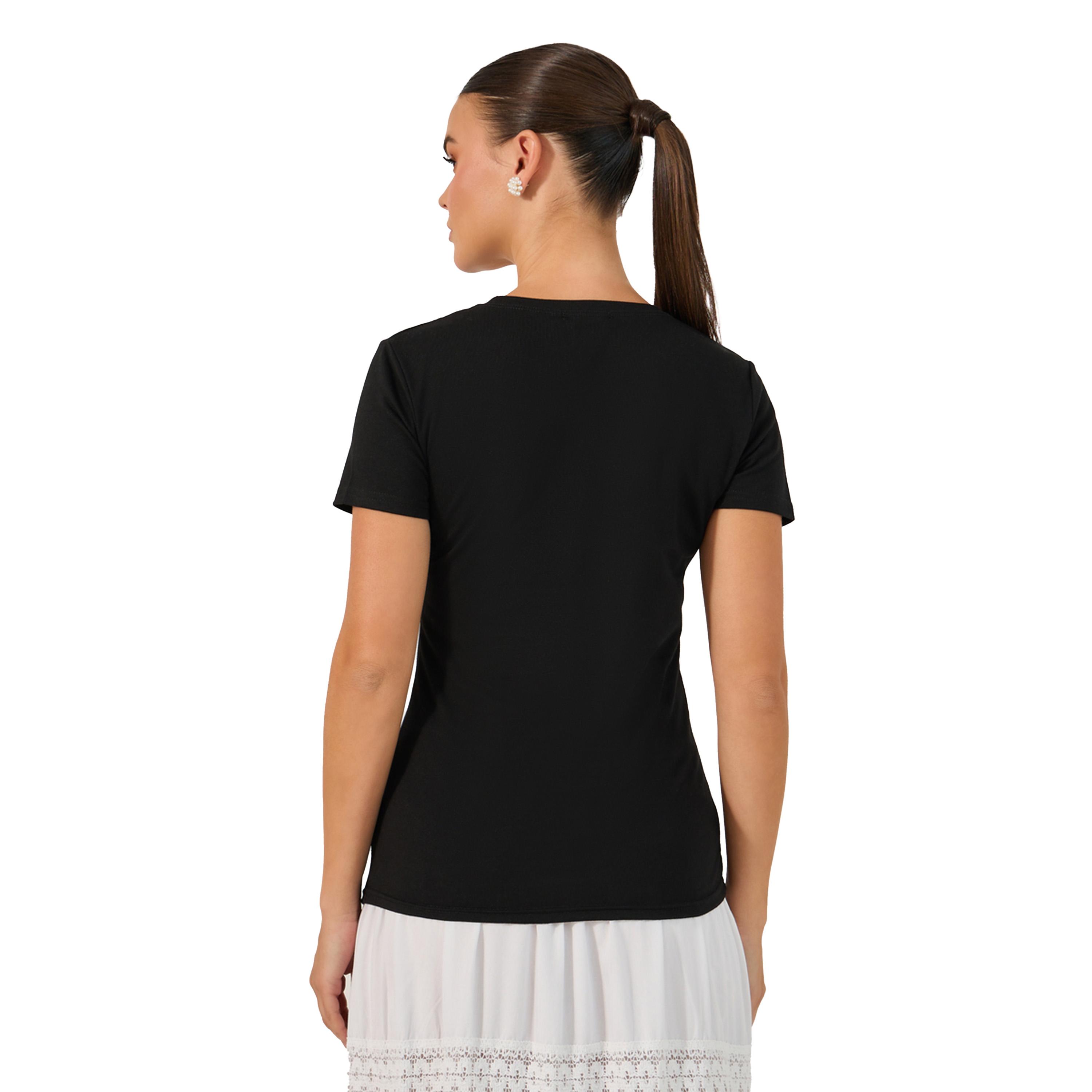 ستايلي - تي شيرت مزين برقبة دائرية وأكمام قصيرة-women-clothing-tshirts-image-5