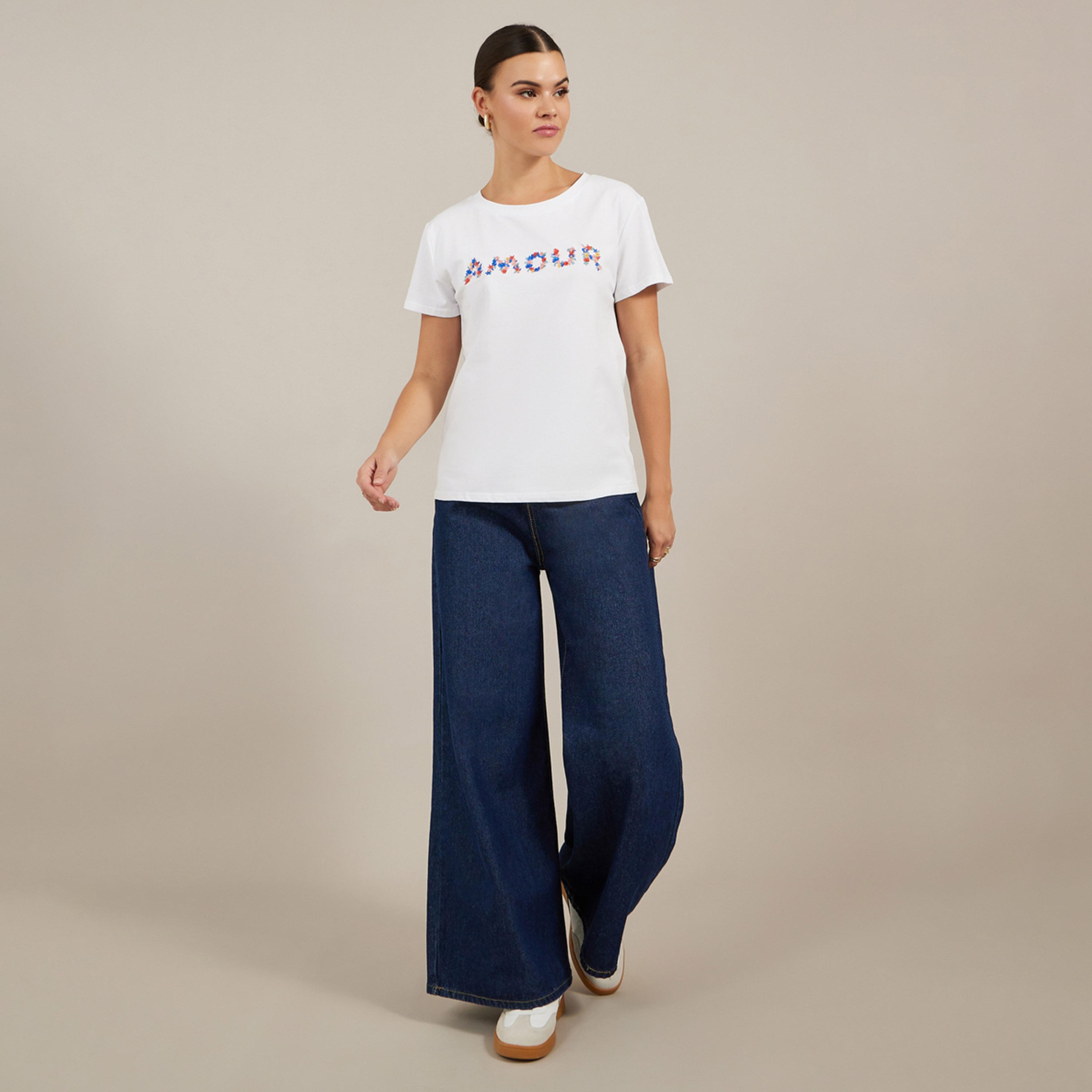 Styli Embroidered Slogan Round Neck T-Shirt-women-clothing-tshirts-image-2