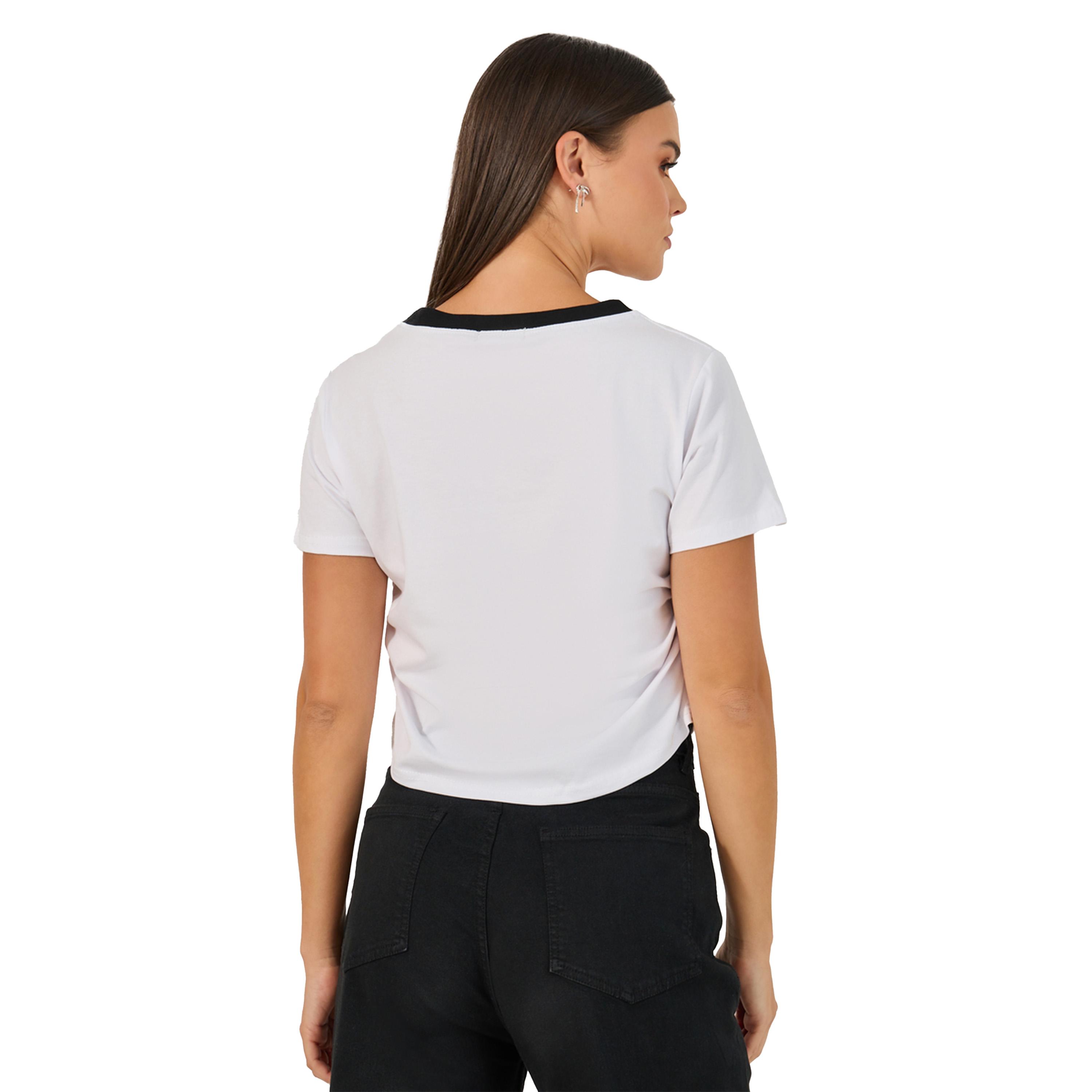 ستايلي -  تي شيرت برقبة دائرية مزين بفيونكة-women-clothing-tshirts-image-4