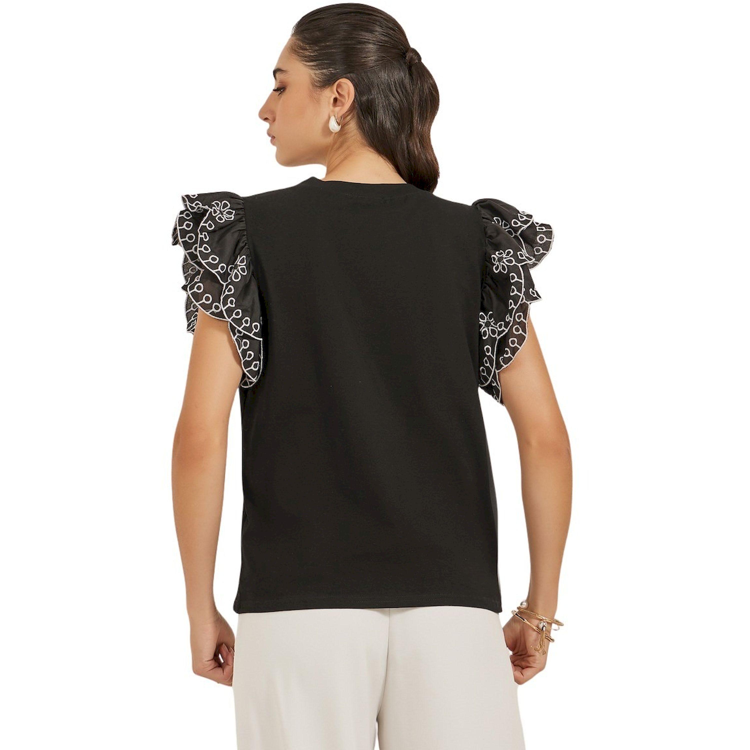 ستايلي - تي شيرت شيفلي بأكمام مكشكشة ورقبة دائرية-women-clothing-tshirts-image-6