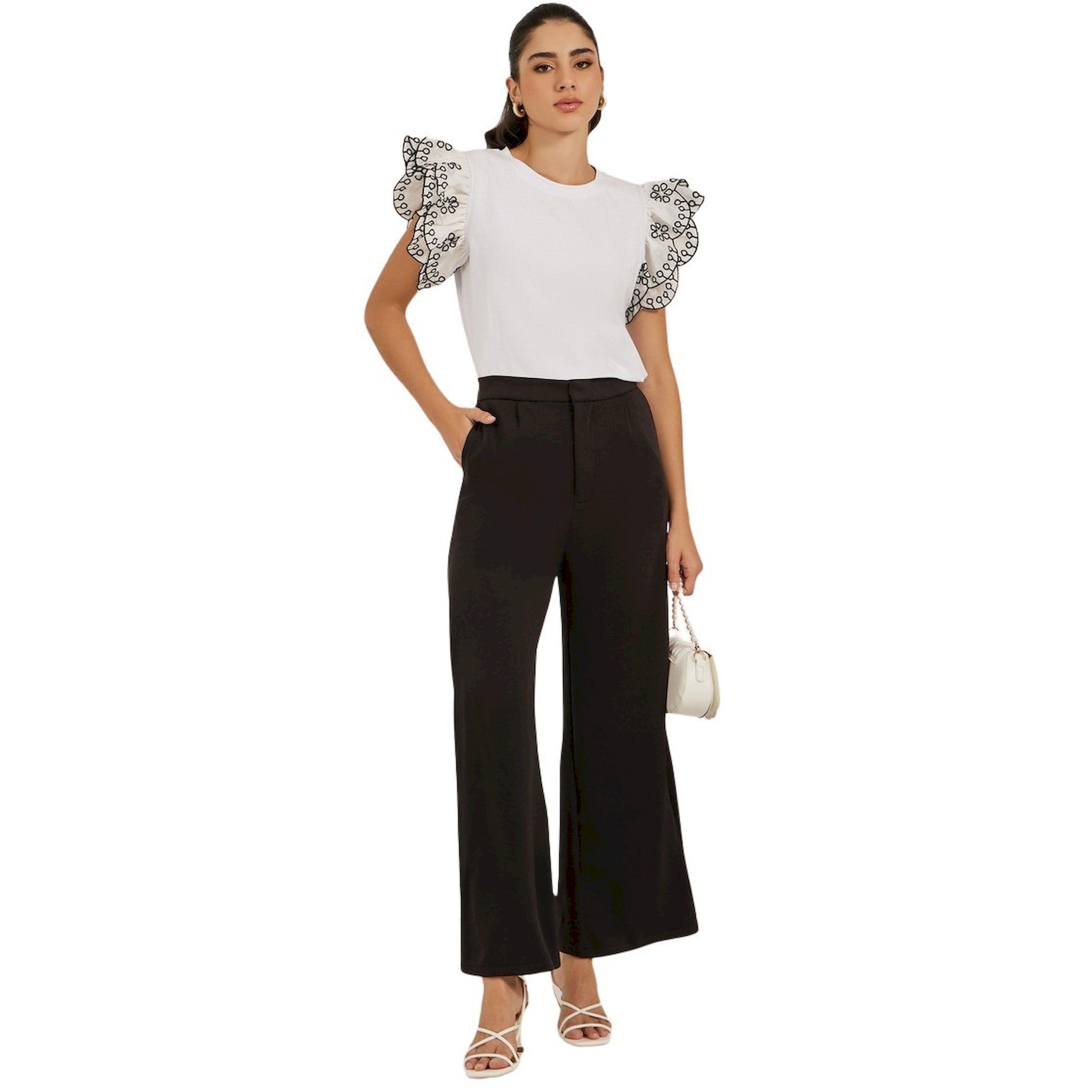 ستايلي - تي شيرت شيفلي بأكمام مكشكشة ورقبة دائرية-women-clothing-tshirts-image-2