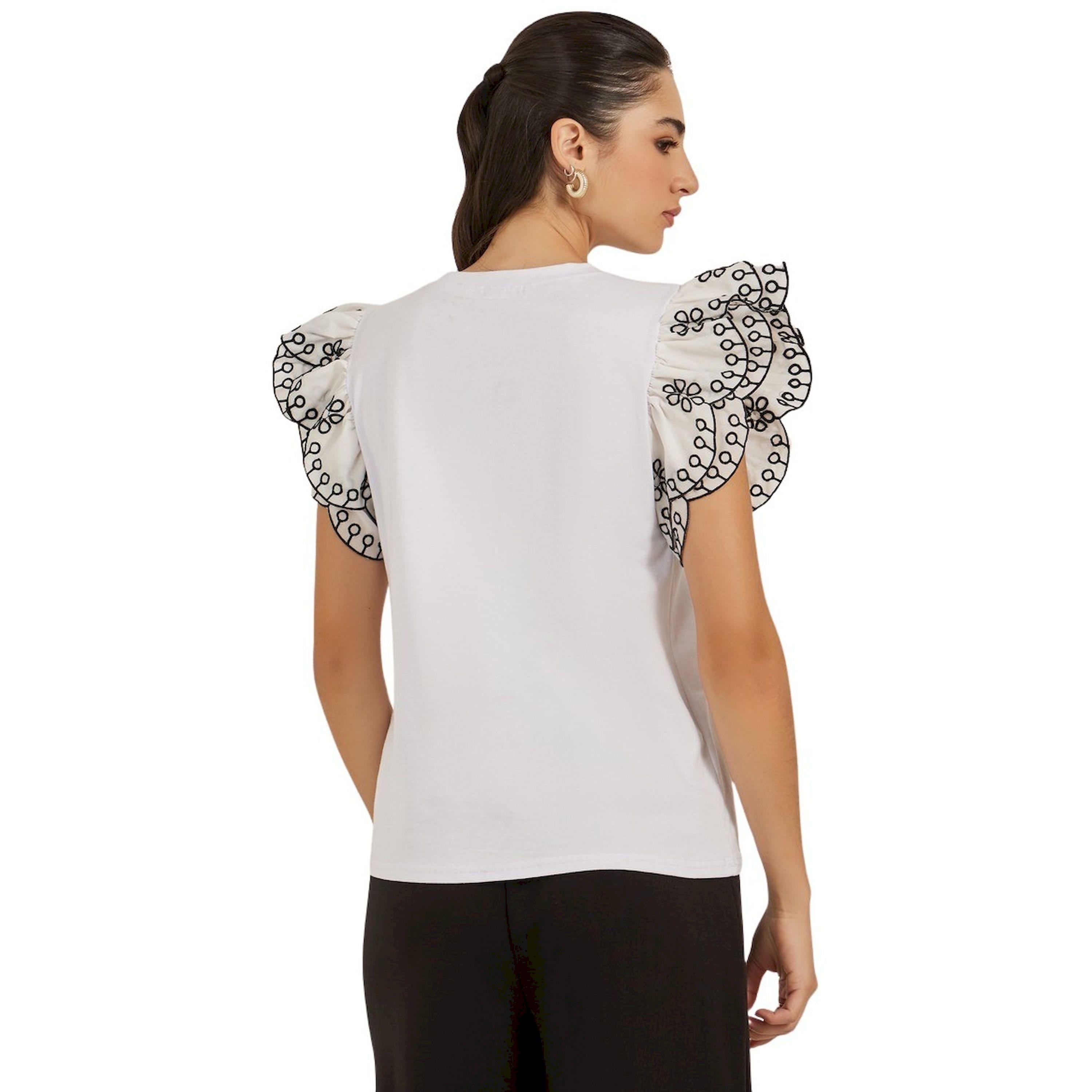 Styli Frill Sleeve Schiffli Round Neck T-Shirt-women-clothing-tshirts-image-5