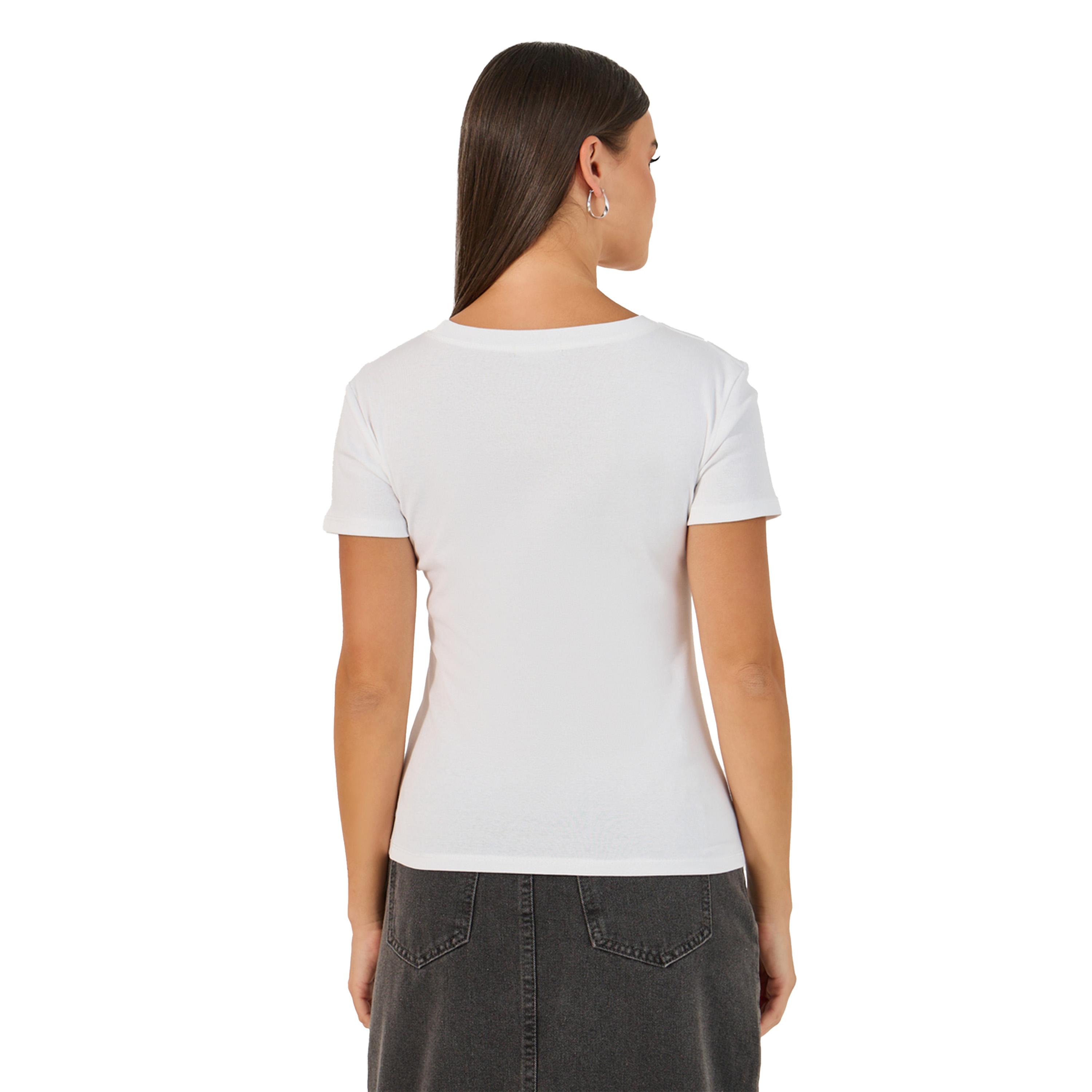 Styli Eyelet Detailed Fitted Round Neck T-shirt-women-clothing-tshirts-image-4