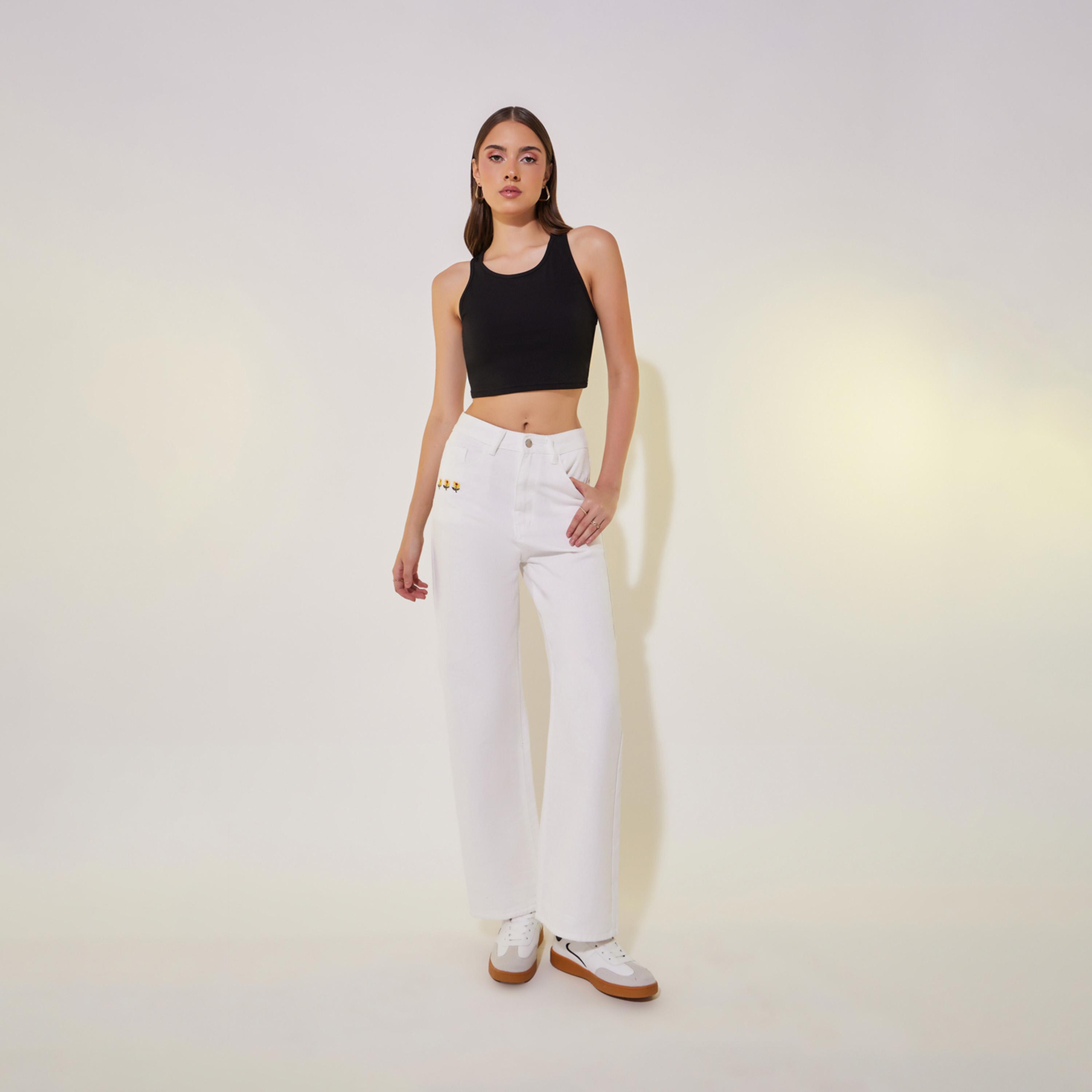 Take Two Embroidered Mid Rise Straight Fit Jeans-women-clothing-bottoms-jeans-image-1