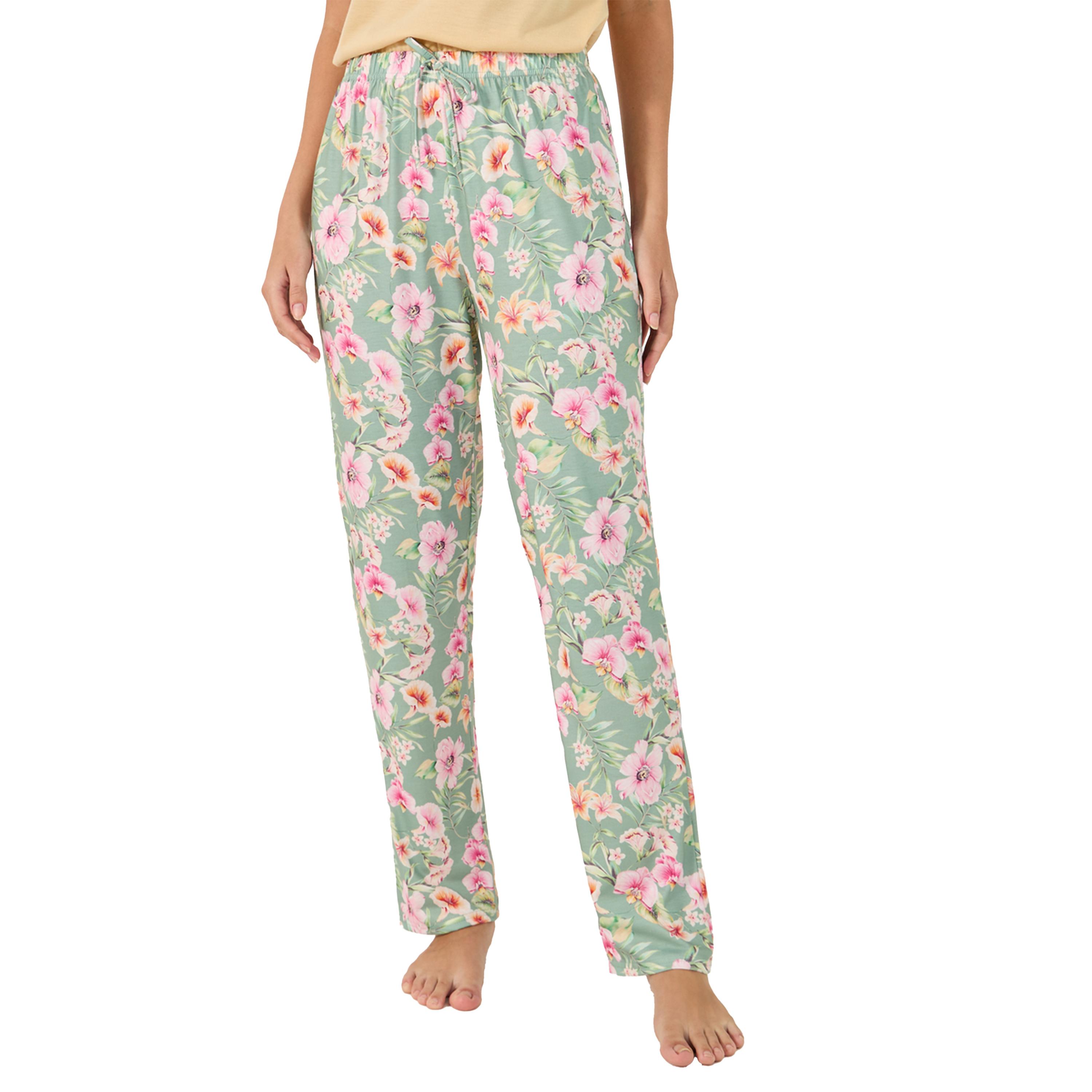 Styli Solid Gathered Shoulder Top and Printed Pyjama Pants Set-women-clothing-nightwear-pyjamas-longsets-image-6