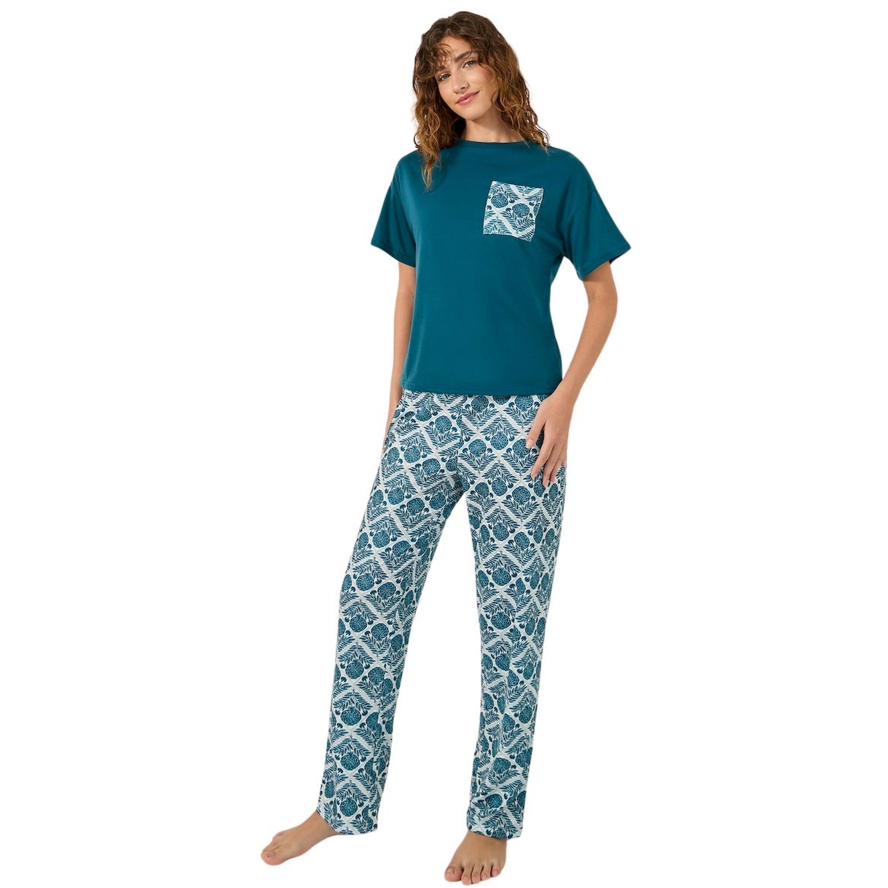 Styli Dropped Shoulder Print Pocket T-Shirt and Pyjama Pants Set-women-clothing-nightwear-pyjamas-longsets-image-1