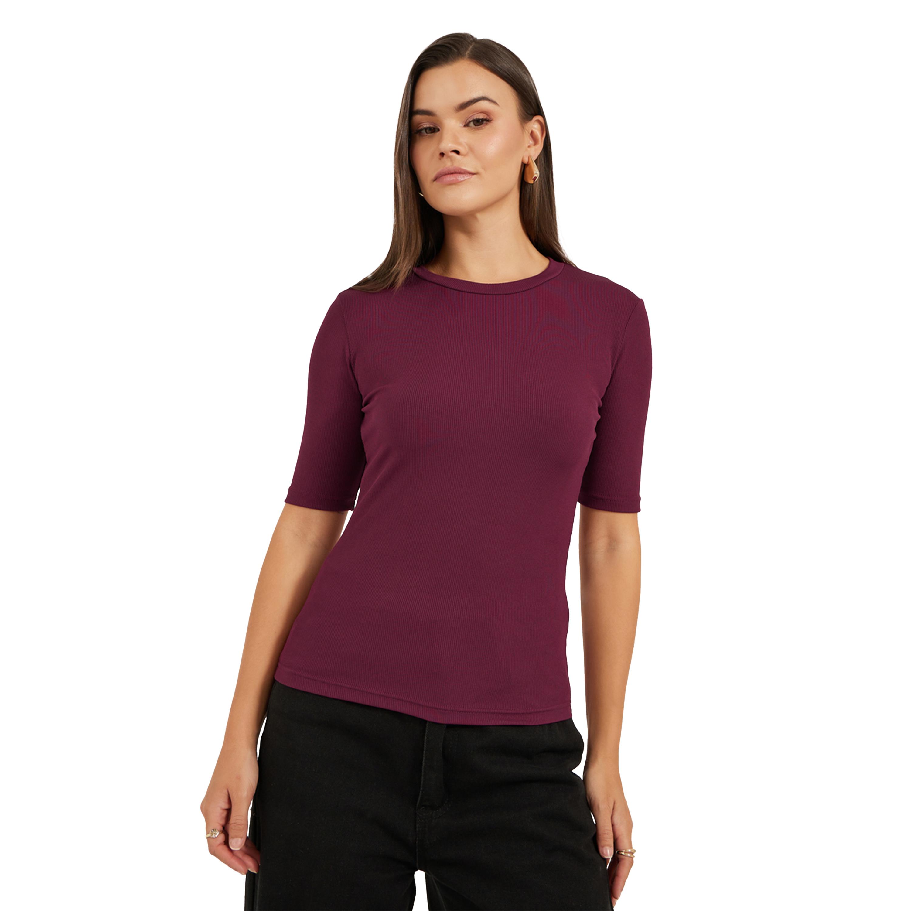 Styli Ribbed Round Neck Fitted Knit Top-women-clothing-shirtsandblouses-blouses-image-3