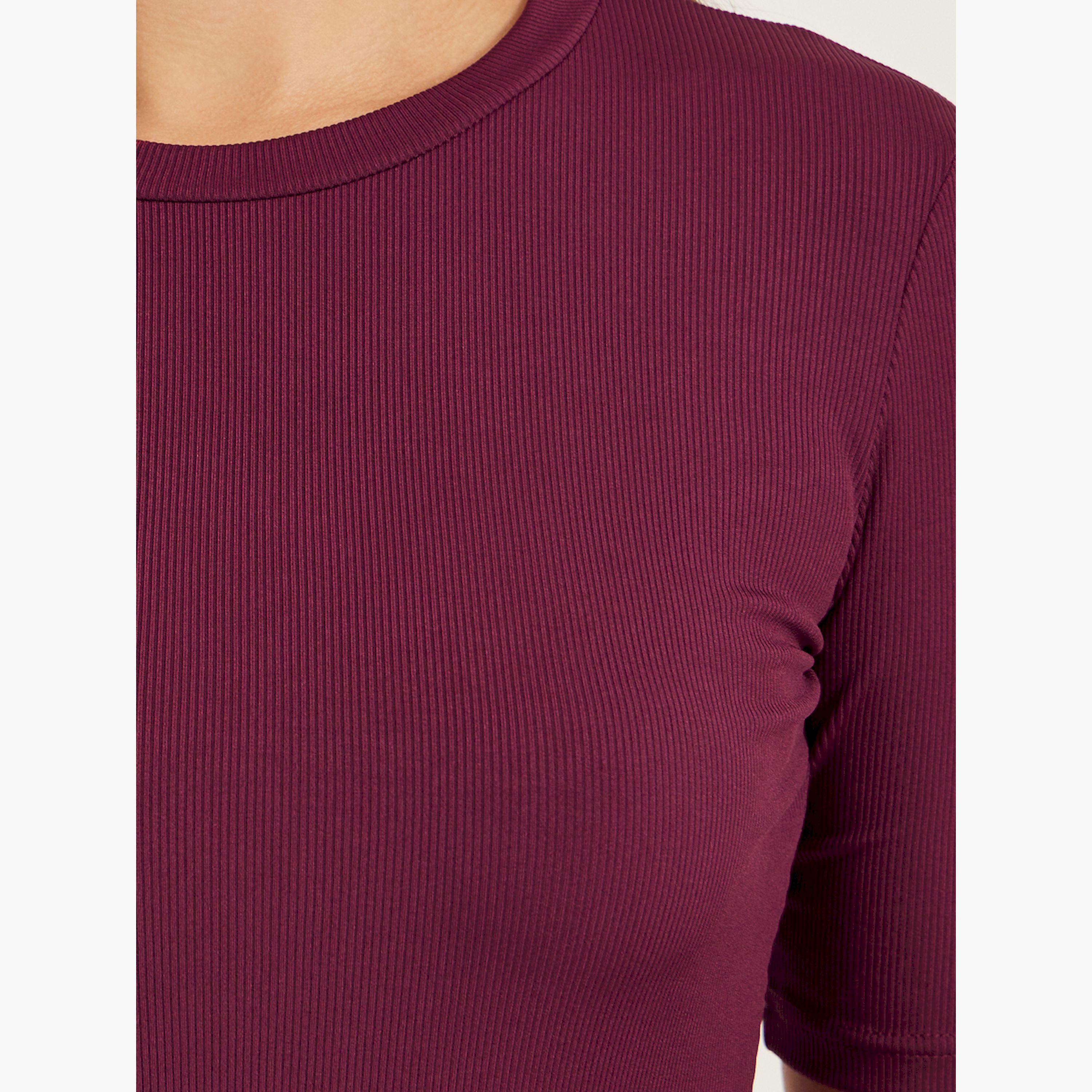 Styli Ribbed Round Neck Fitted Knit Top-women-clothing-shirtsandblouses-blouses-image-4