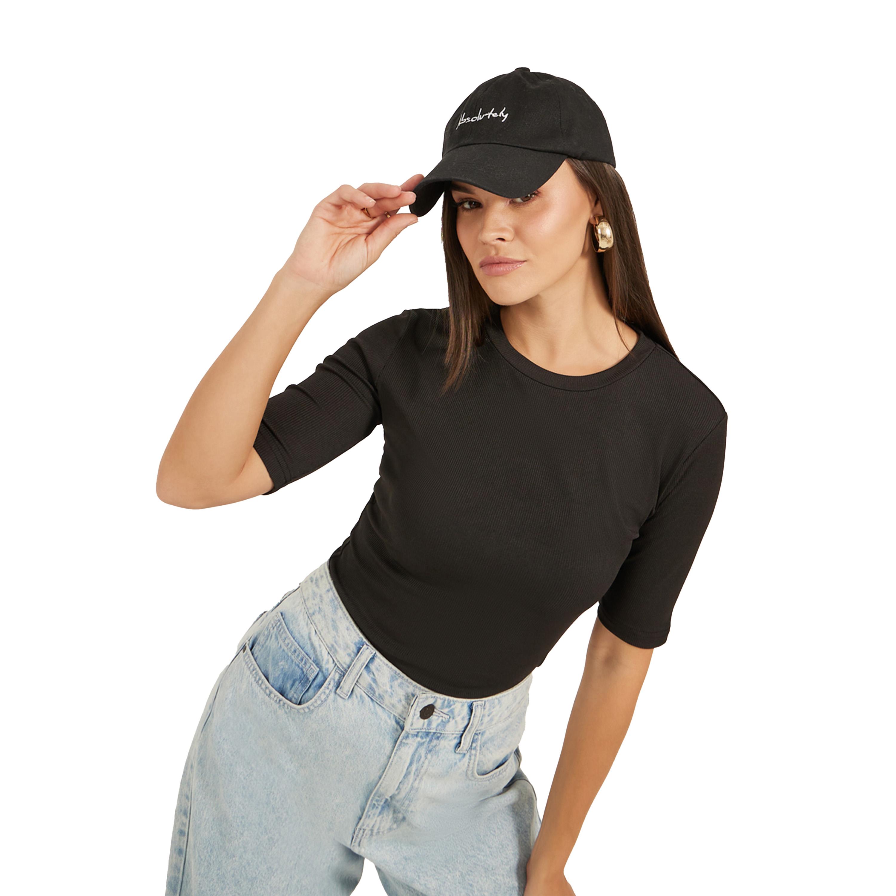 Styli Short Sleeve Ribbed Round Neck Fitted Knit Top-women-clothing-shirtsandblouses-blouses-image-1