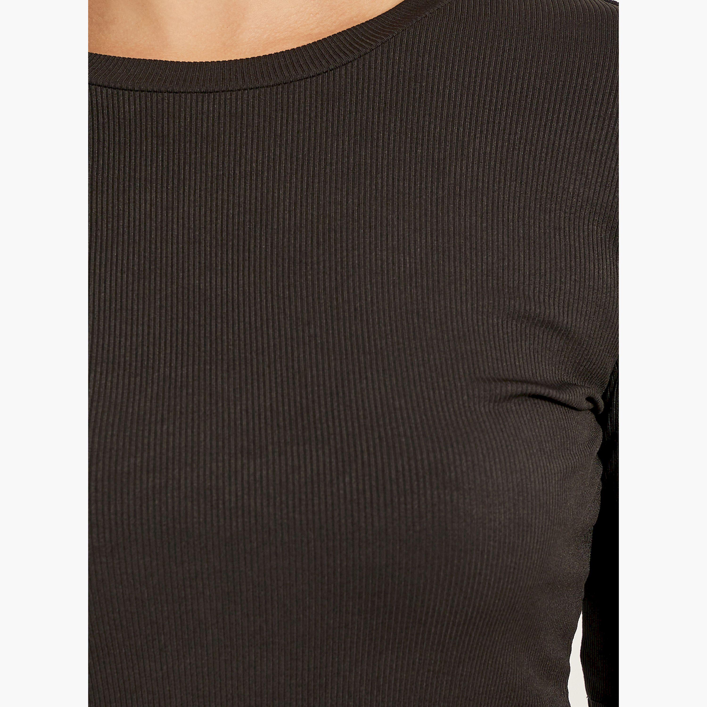 Styli Short Sleeve Ribbed Round Neck Fitted Knit Top-women-clothing-shirtsandblouses-blouses-image-4