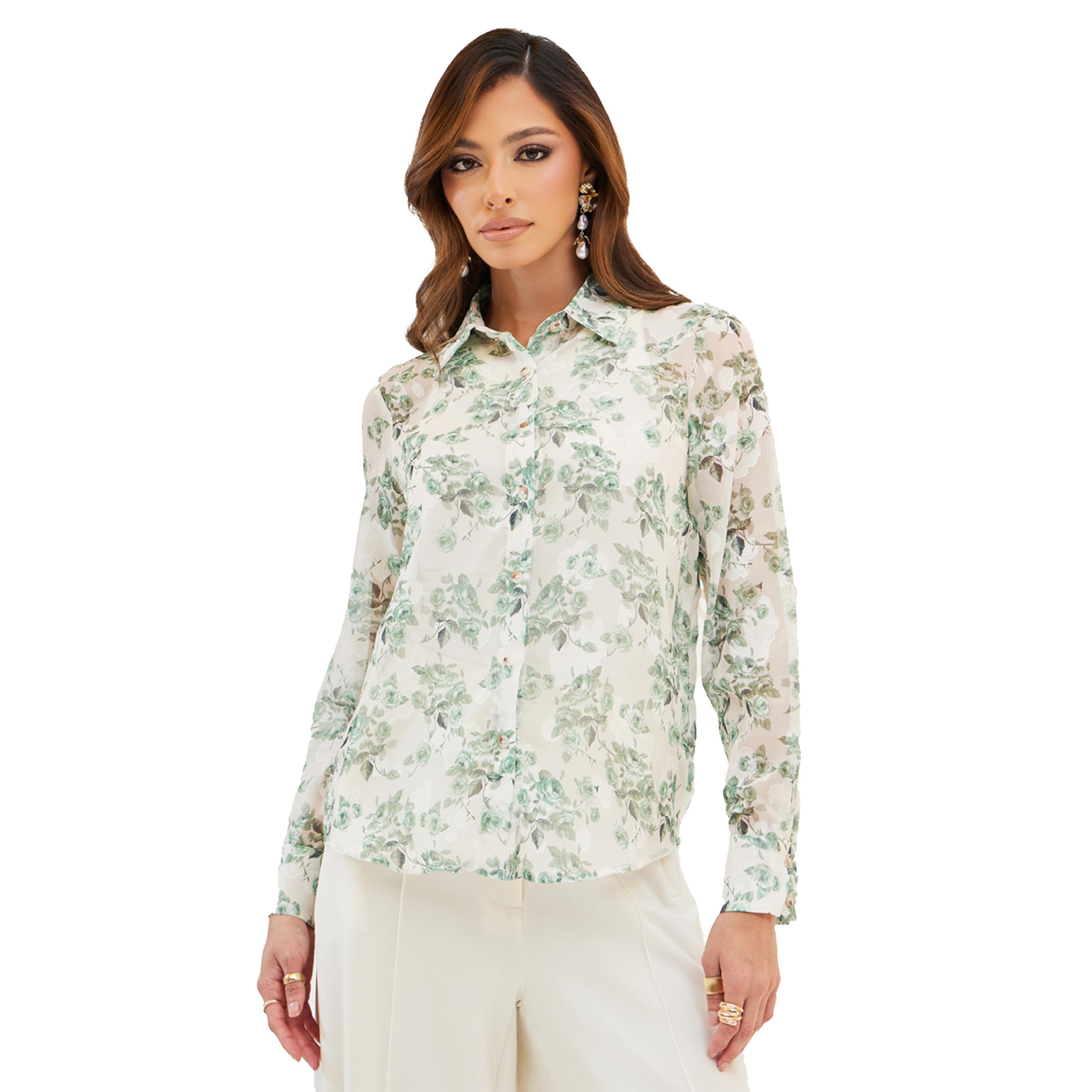 Styli Floral Print Oversized Spread Collar Shirt-women-clothing-shirtsandblouses-shirts-image-2