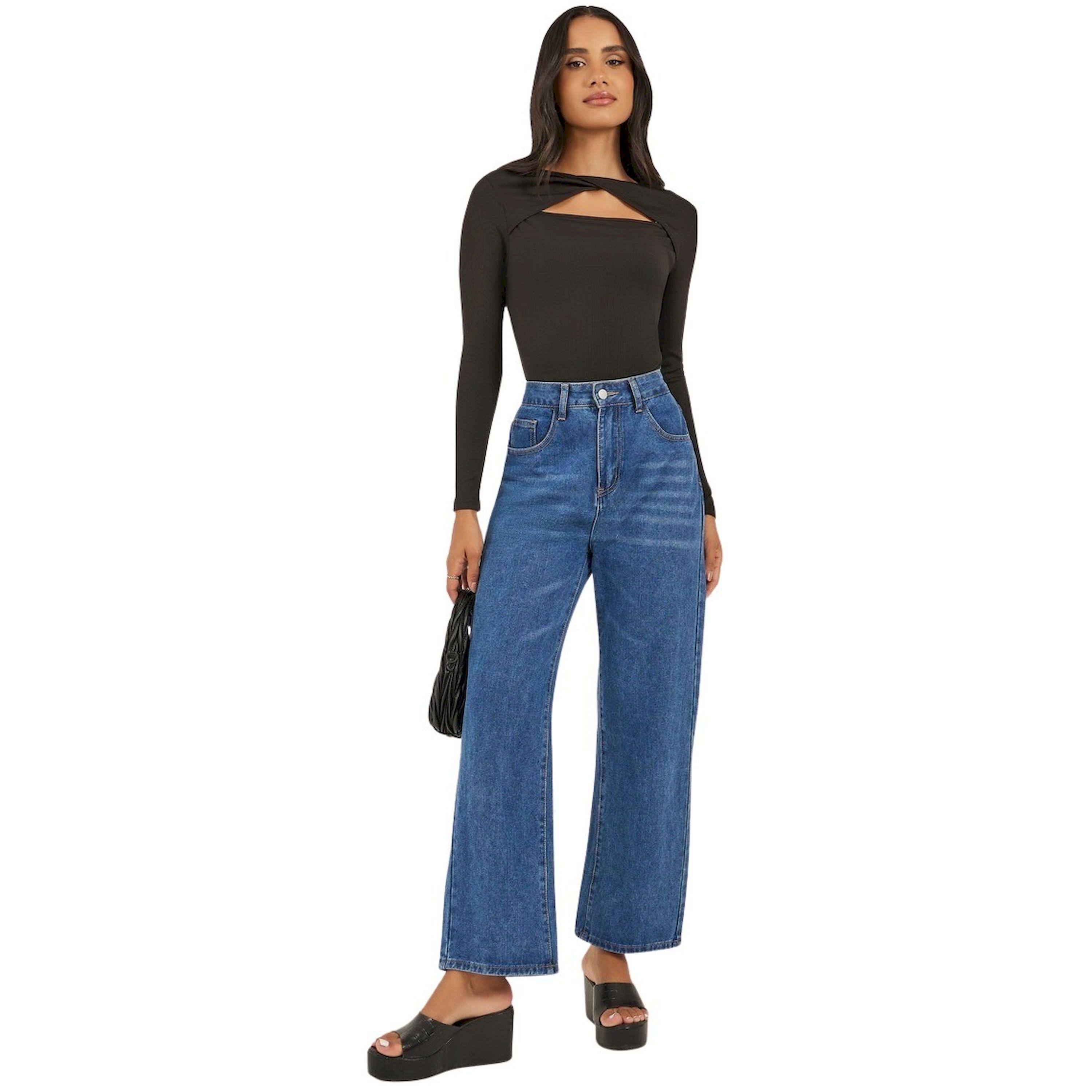 ستايلي -  بلوزة نسائية ، سوداء اللون، محبوكة ومضلعة-women-clothing-tshirts-image-3