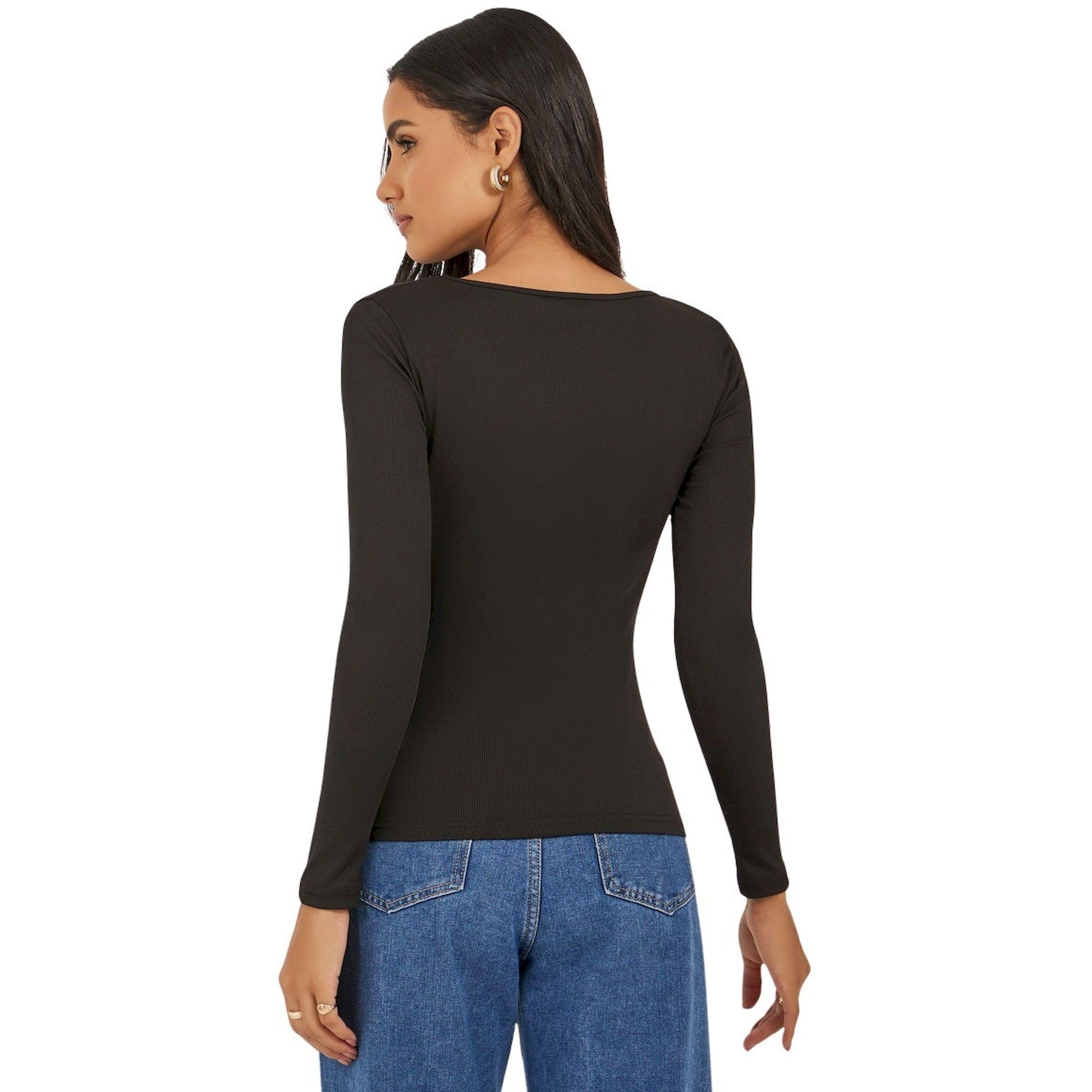 ستايلي -  بلوزة نسائية ، سوداء اللون، محبوكة ومضلعة-women-clothing-tshirts-image-5
