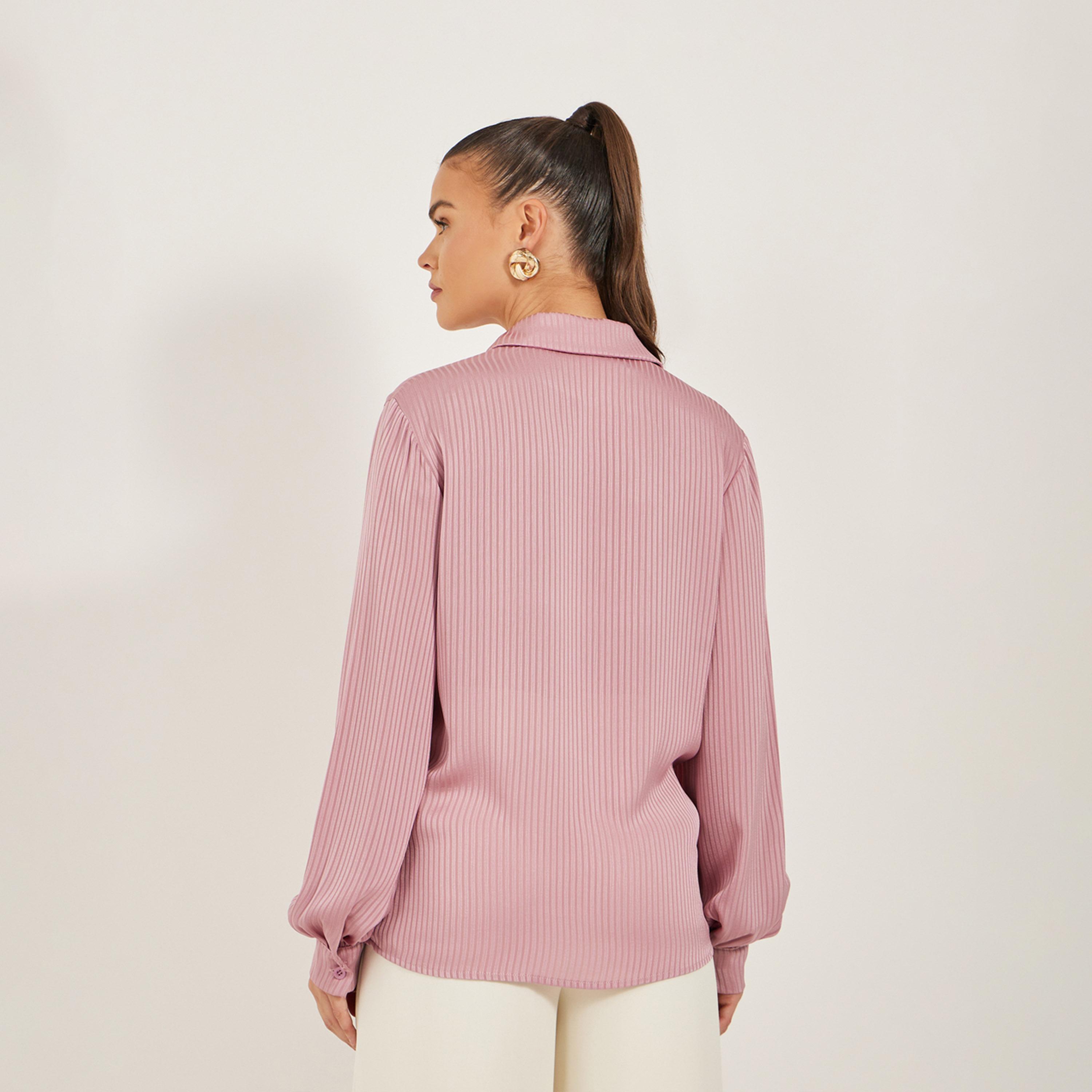 Styli Striped Balloon Sleeve Regular Fit Shirt-women-clothing-shirtsandblouses-shirts-image-5