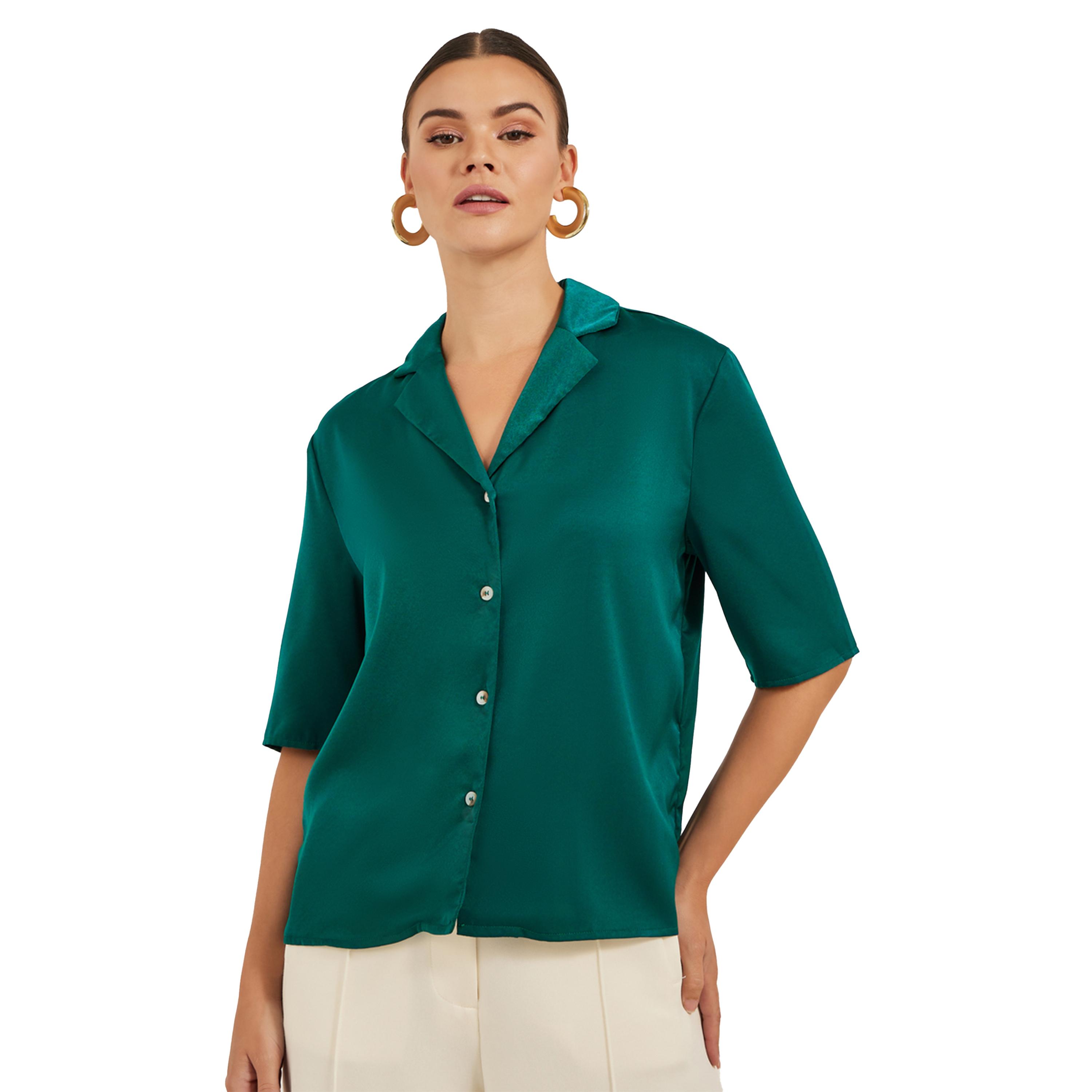 Styli Solid Notch Lapel Boxy Shirt-women-clothing-shirtsandblouses-shirts-image-3
