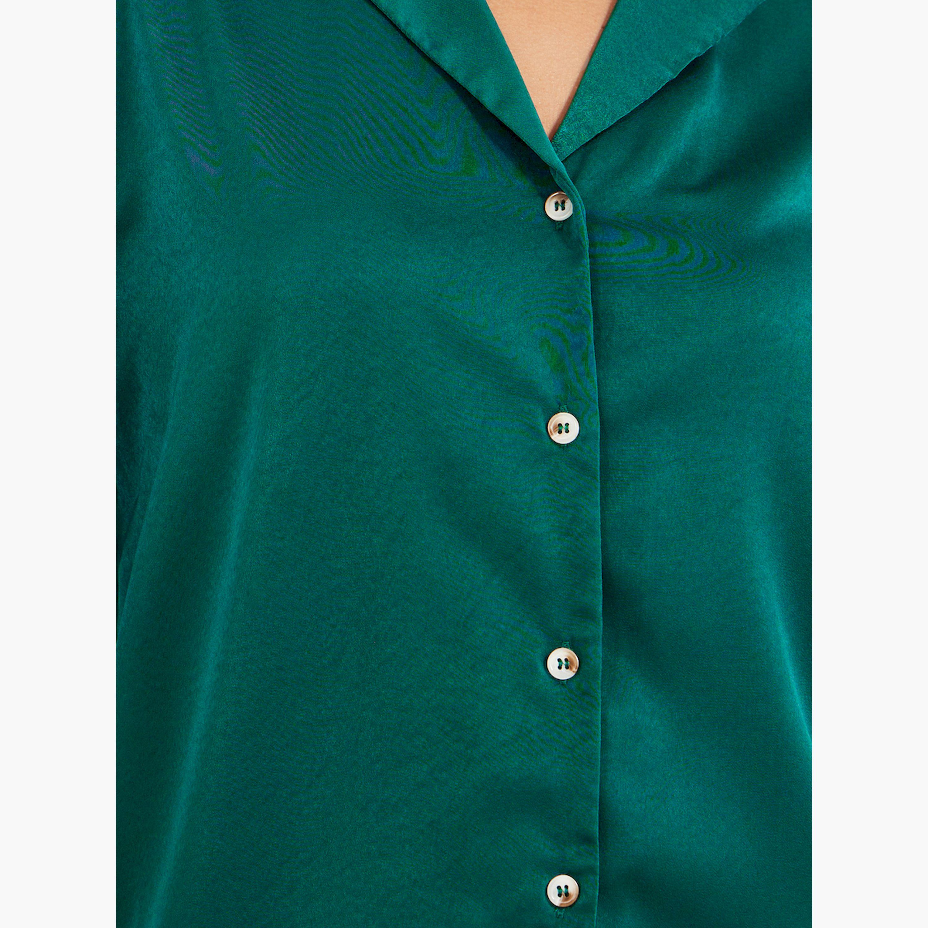 ستايلي -  قميص سادة تصميم مربع مع ياقة مدببة-women-clothing-shirtsandblouses-shirts-image-2