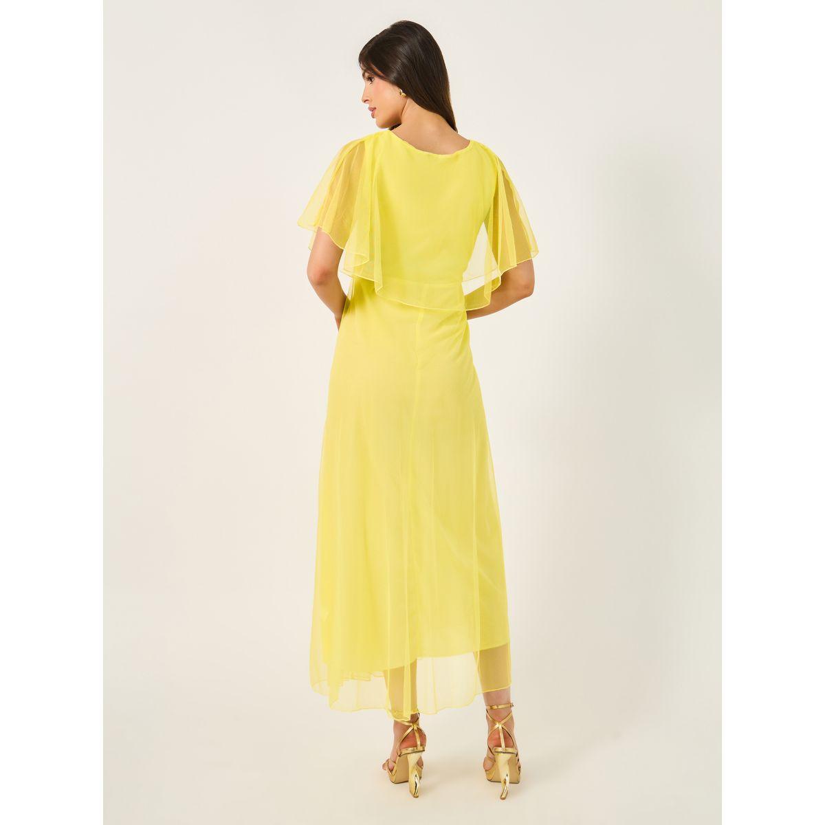 Mesh Cape Sleeve A-Line Maxi Dress-women-clothing-dresses-image-5