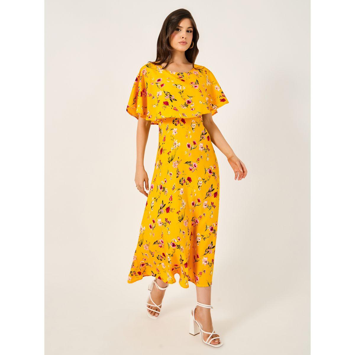 All-Over Print Cape Sleeve A-Line Maxi Dress-women-clothing-dresses-image-2