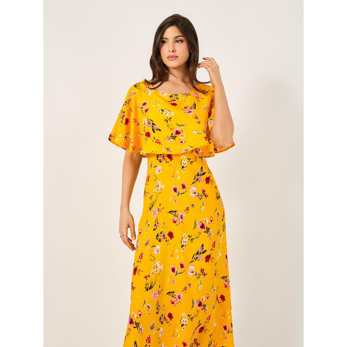 All-Over Print Cape Sleeve A-Line Maxi Dress-women-clothing-dresses-image-4