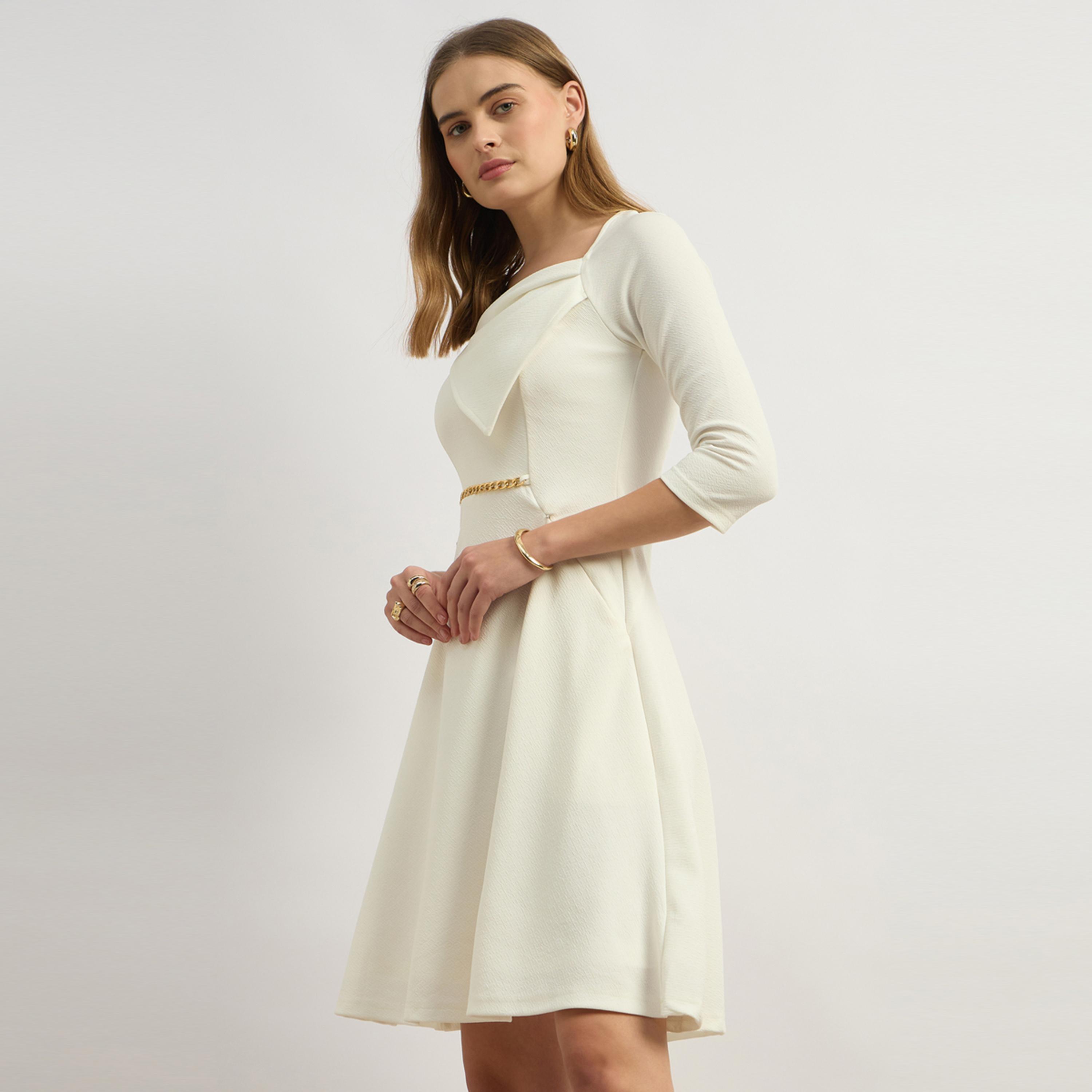 ستايلي - يو آند اف - فستان ميدي شبكي أخضر متعدد الطبقات-women-clothing-dresses-image-3