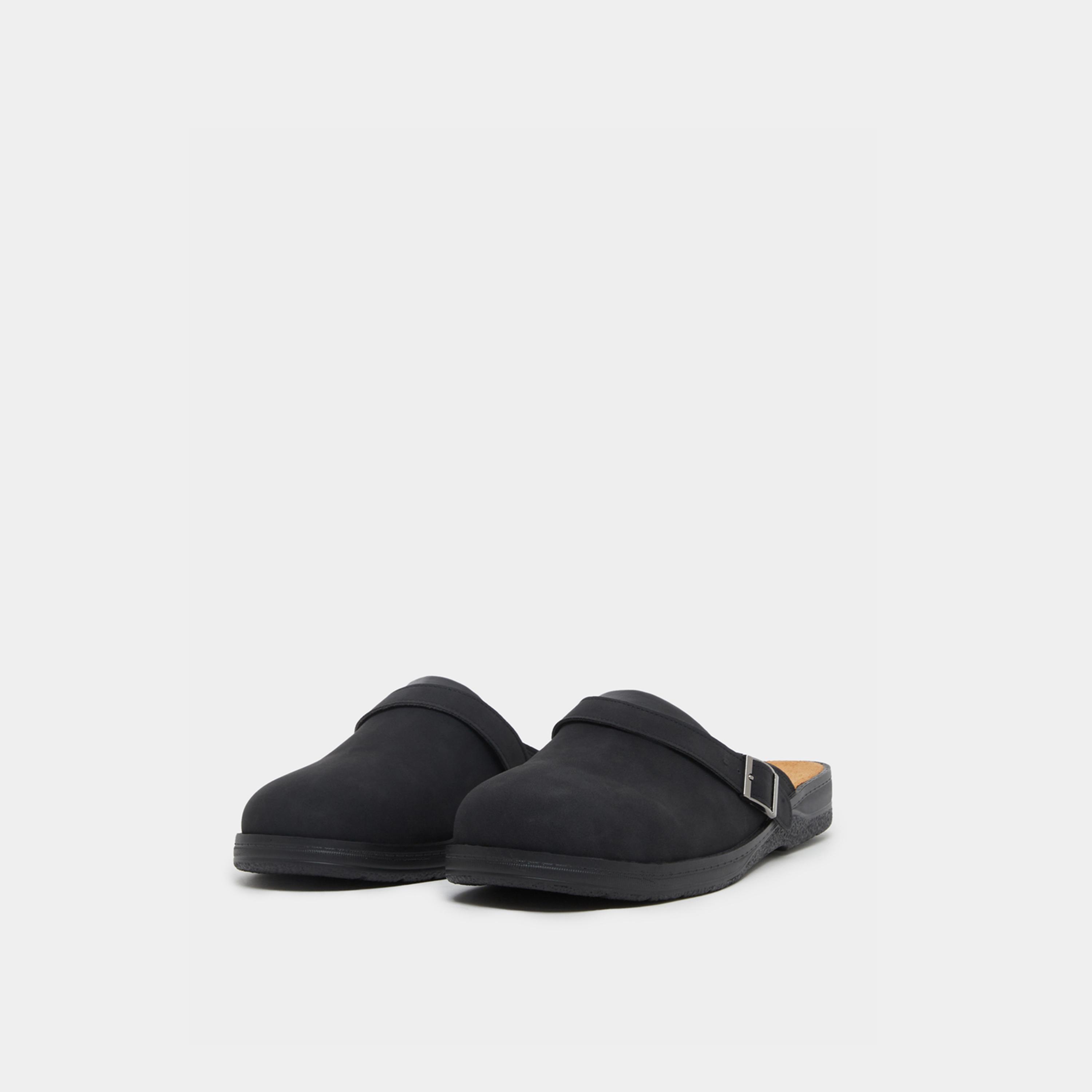 Styli Faux Leather Slip On Clogs with Buckle Detail-men-shoes-sandals-image-2