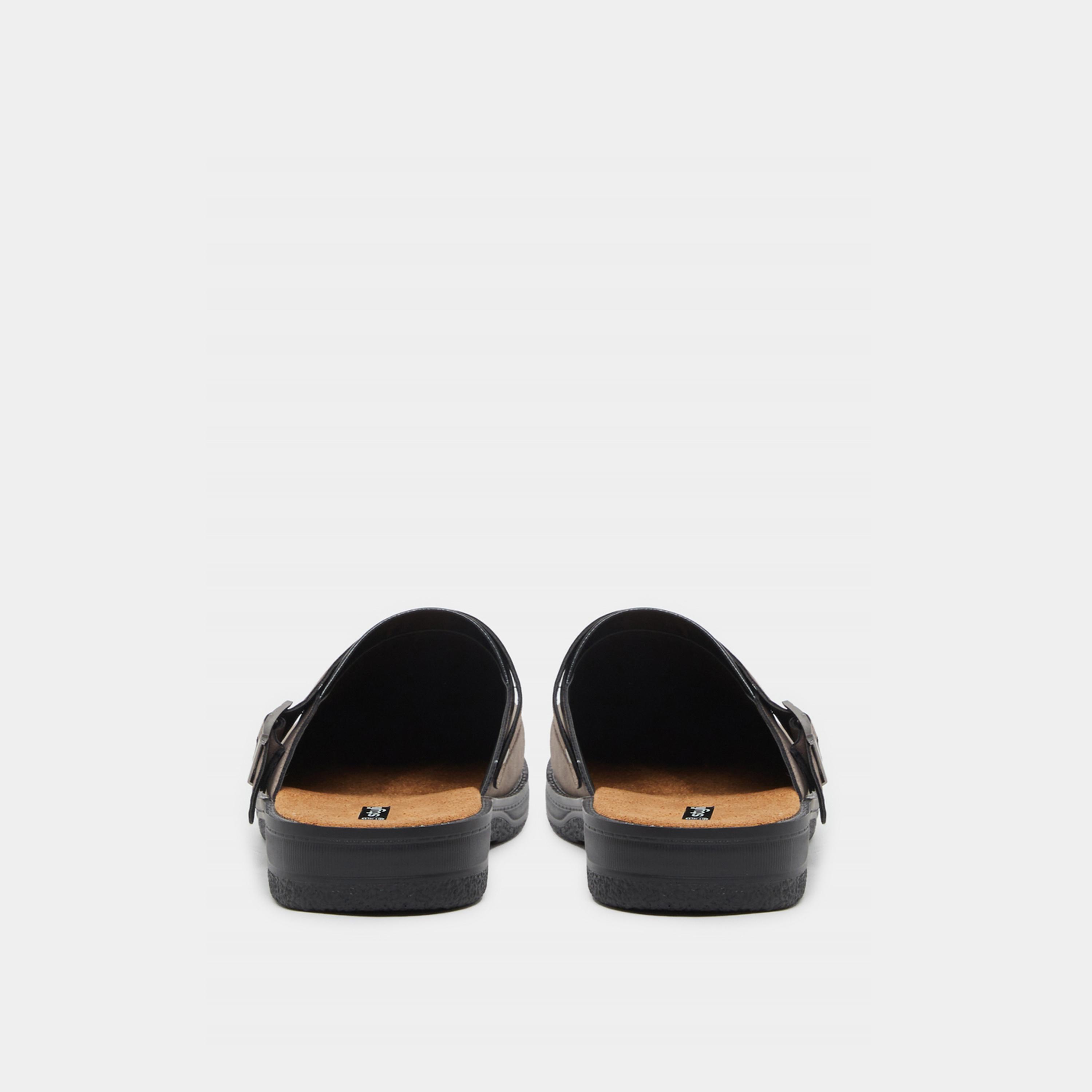 Styli Faux Leather Slip On Clogs with Buckle Detail-men-shoes-flipflopsandslides-image-4