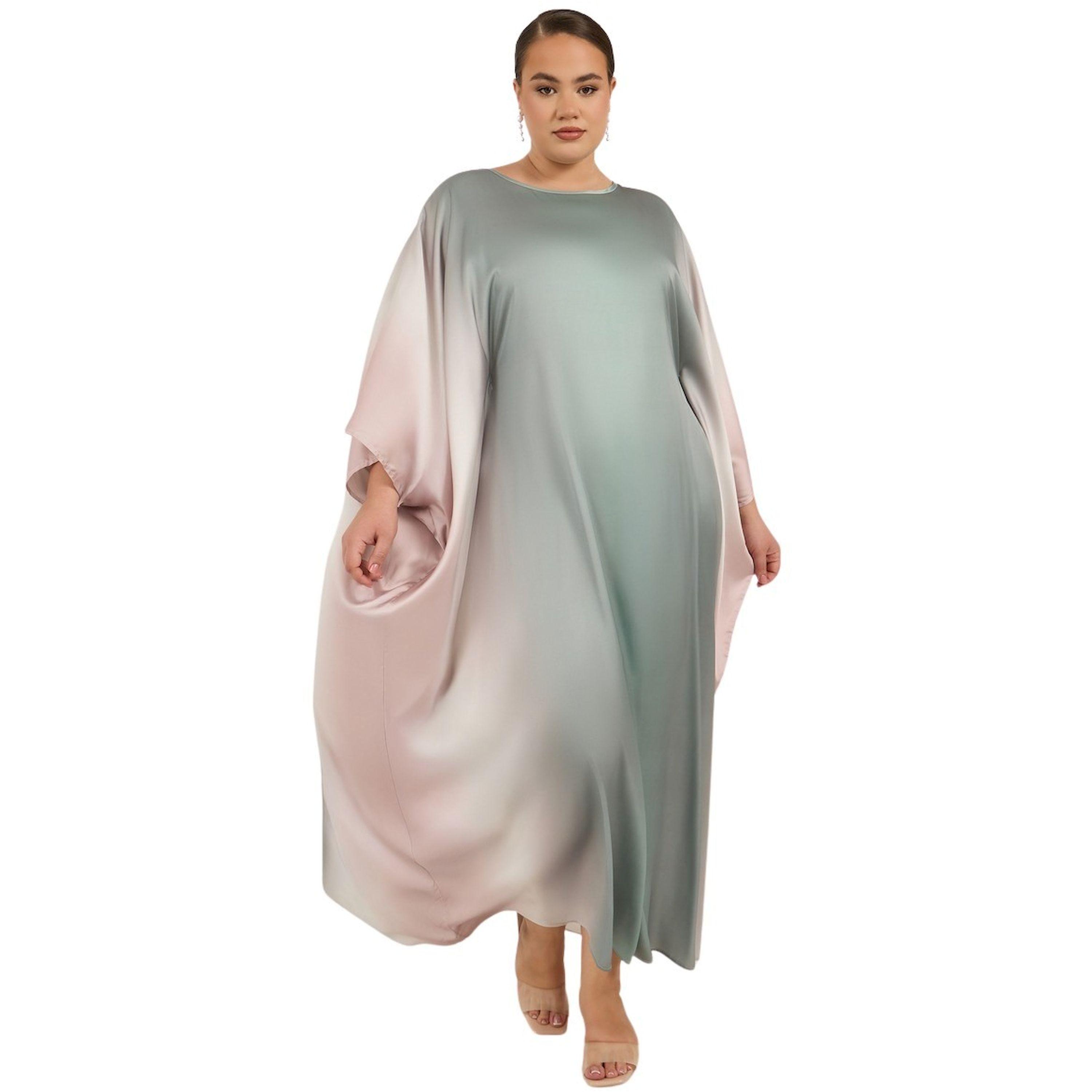 ستايلي - قفطان أومبري من الساتان المطبوع بقصة فضفاضة-women-arabicclothing-kaftan-image-1