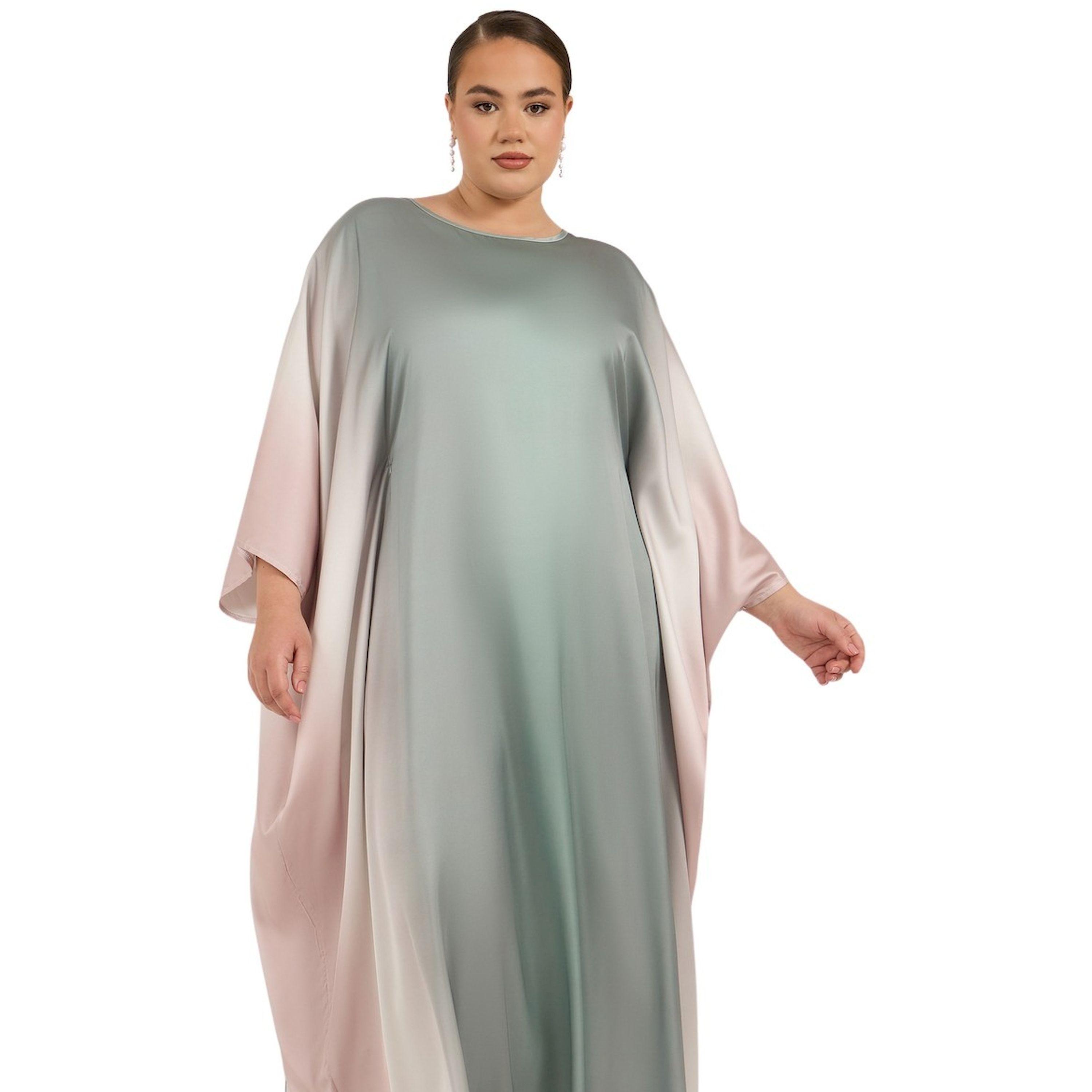ستايلي - قفطان أومبري من الساتان المطبوع بقصة فضفاضة-women-arabicclothing-kaftan-image-2