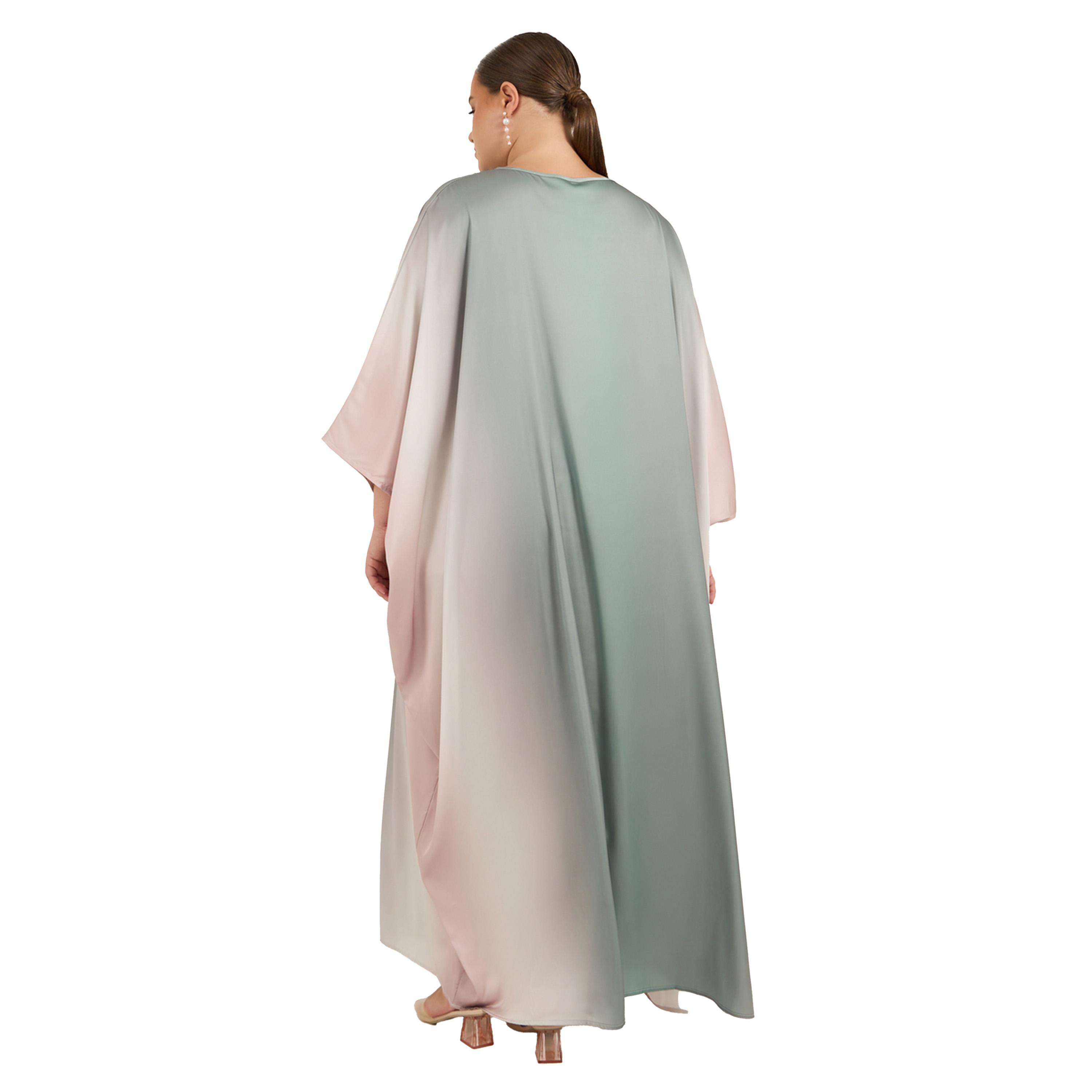 ستايلي - قفطان أومبري من الساتان المطبوع بقصة فضفاضة-women-arabicclothing-kaftan-image-4