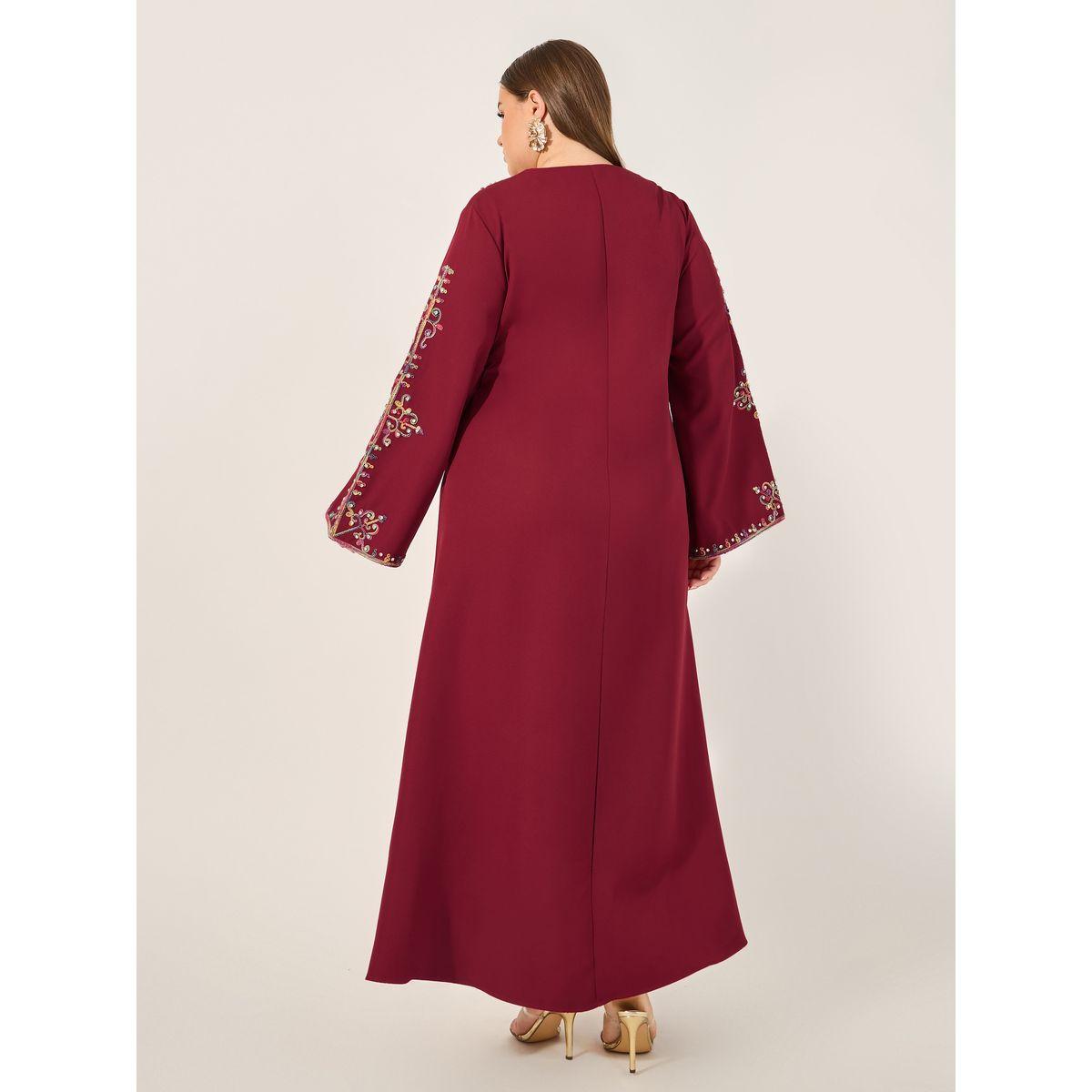 جلابية طويلة بتفاصيل مُطرّزة ومنمقة بحجر الراين-women-arabicclothing-jalabiyas-image-5