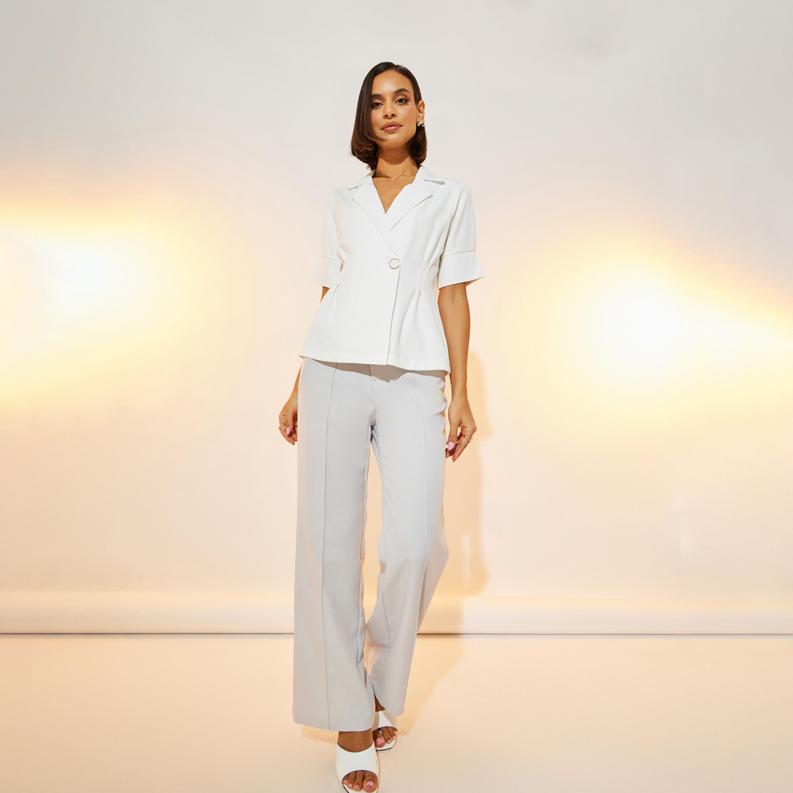 Take Two Solid Notch Lapel Wrap Front Top-women-clothing-shirtsandblouses-blouses-image-1