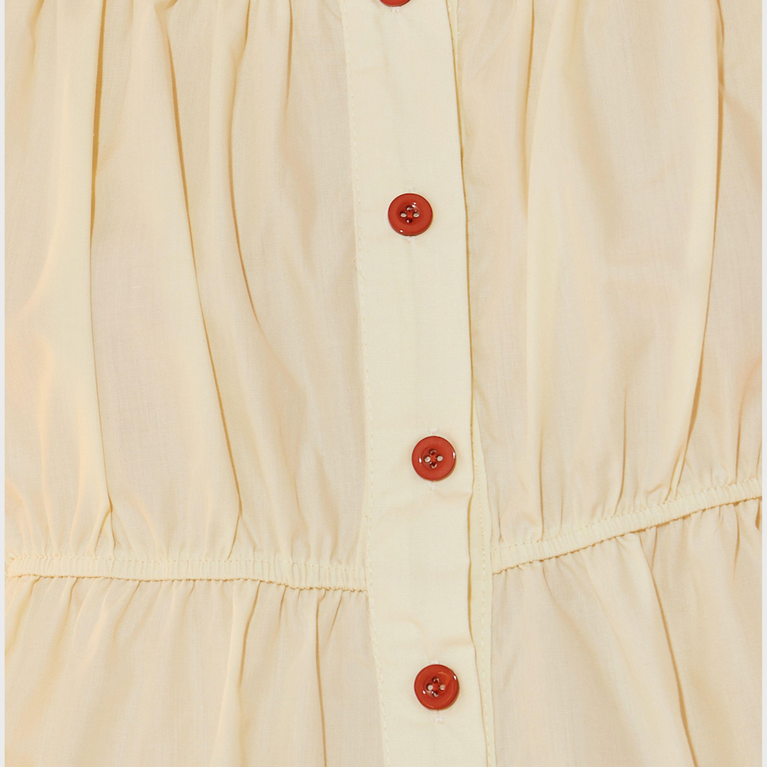 بلوزة سادة بياقة واسعة وأكمام منفوخة-women-clothing-shirtsandblouses-blouses-image-2
