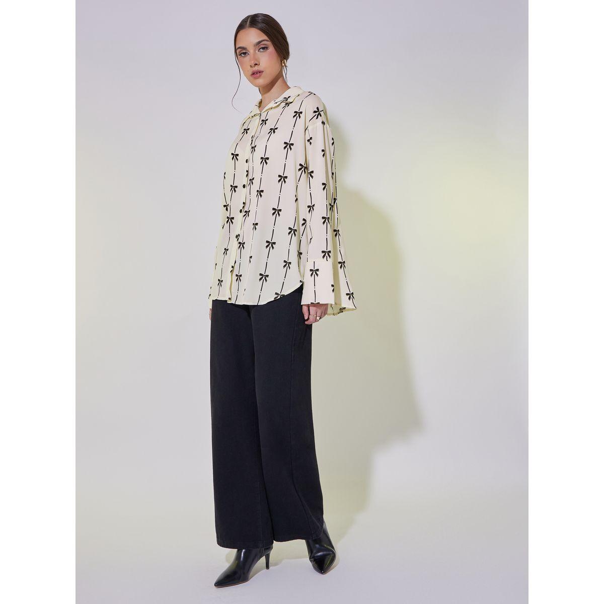 بلوزة بطبعات فيونكة وأكمام طويلة مع أزرار-women-clothing-shirtsandblouses-shirts-image-2