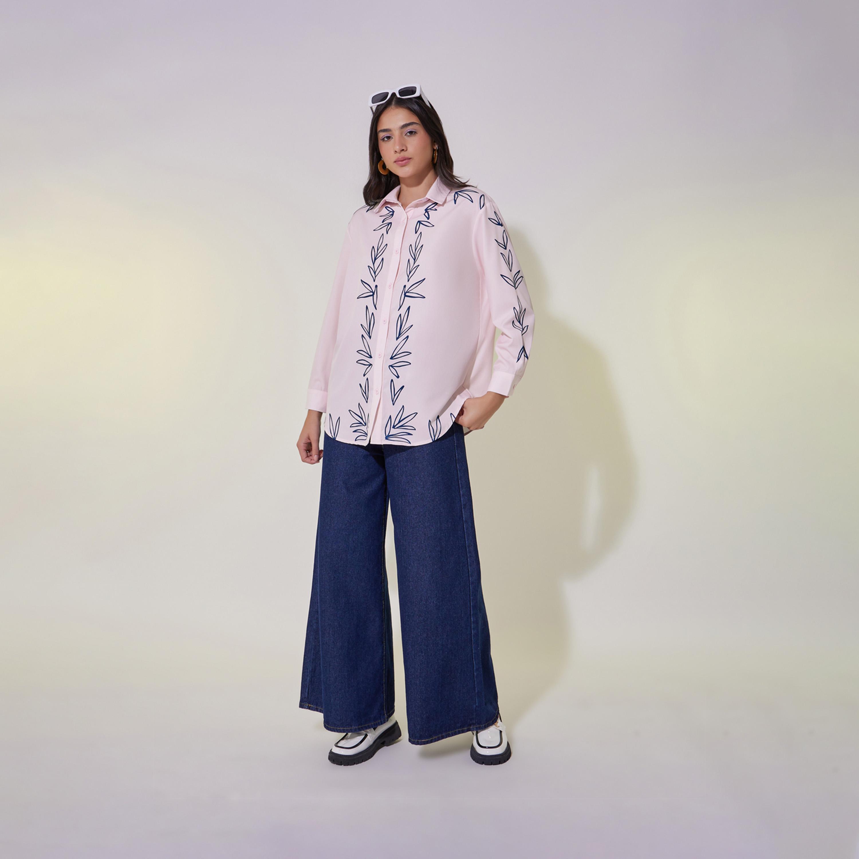 Take Two Printed Oversized Collared Shirt-women-clothing-shirtsandblouses-shirts-image-2