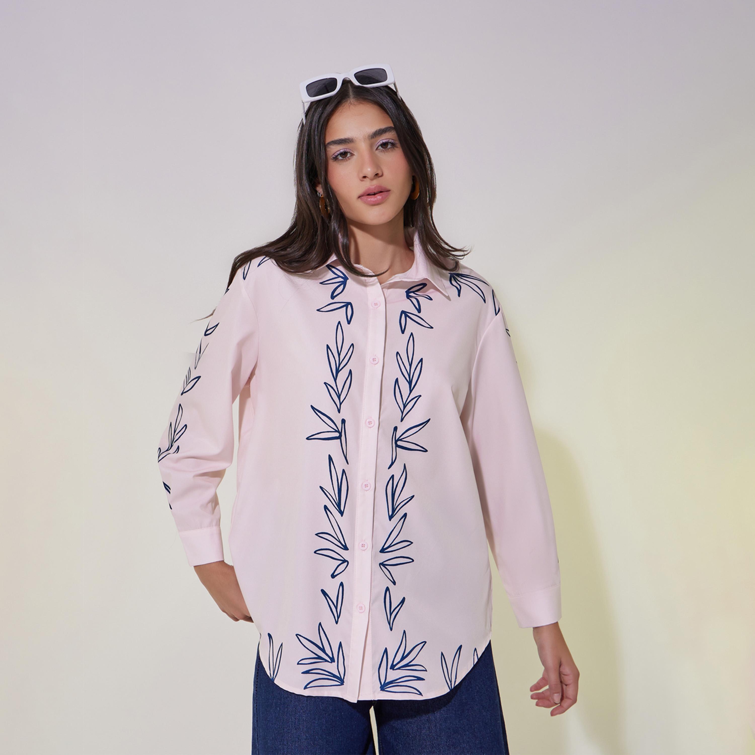 Take Two Printed Oversized Collared Shirt-women-clothing-shirtsandblouses-shirts-image-4