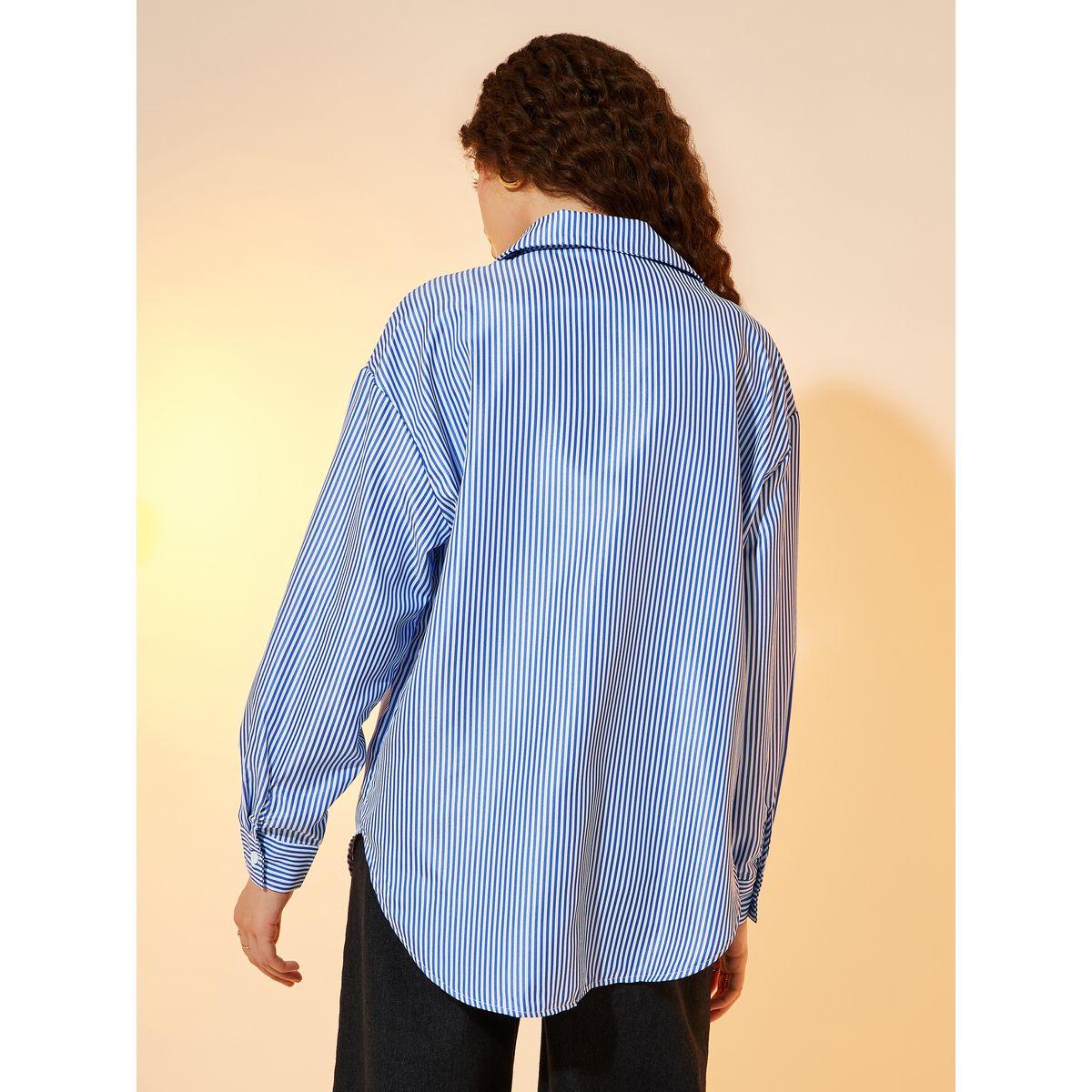Take Two Striped Oversized Shirt with Flower Detail-women-clothing-shirtsandblouses-shirts-image-4