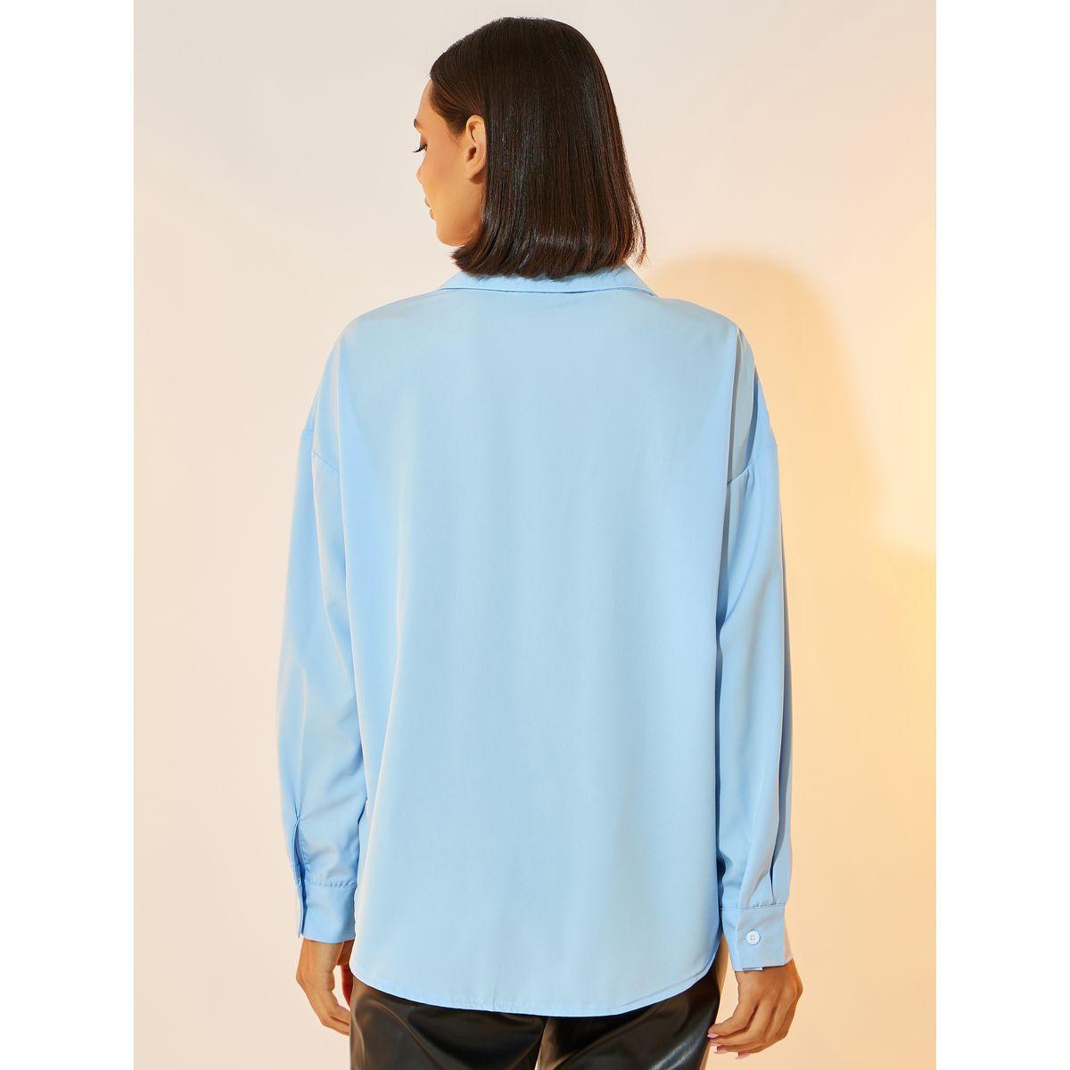 Take Two Solid Bow-Tie Detail Long Sleeve Collared Shirt-women-clothing-shirtsandblouses-shirts-image-4