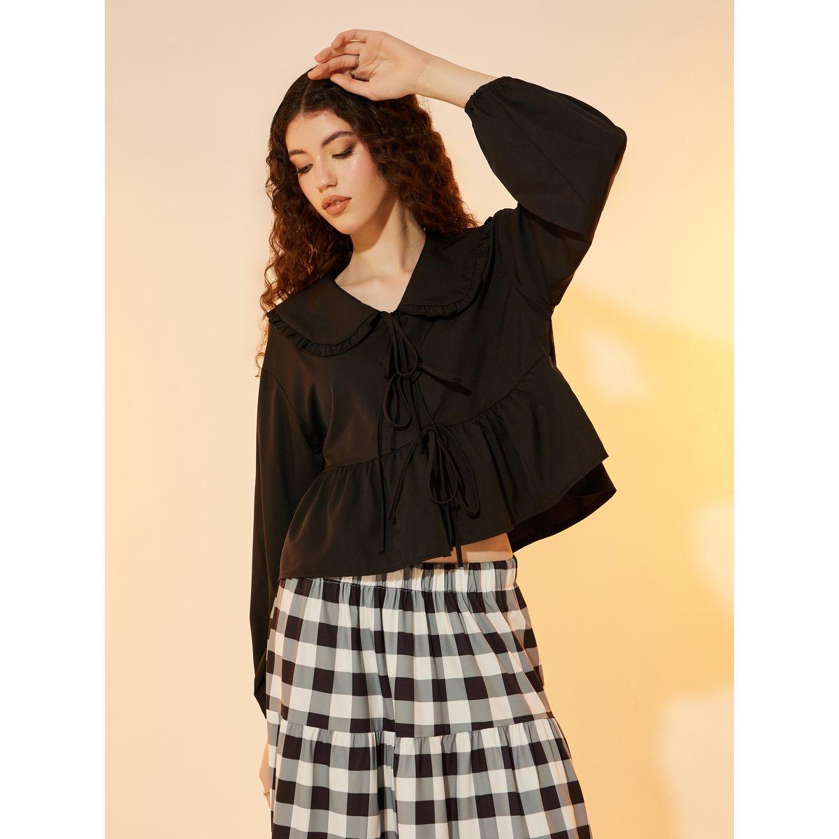 Take Two Peter Pan Collar Bow Tie Front Blouse-women-clothing-shirtsandblouses-shirts-image-2