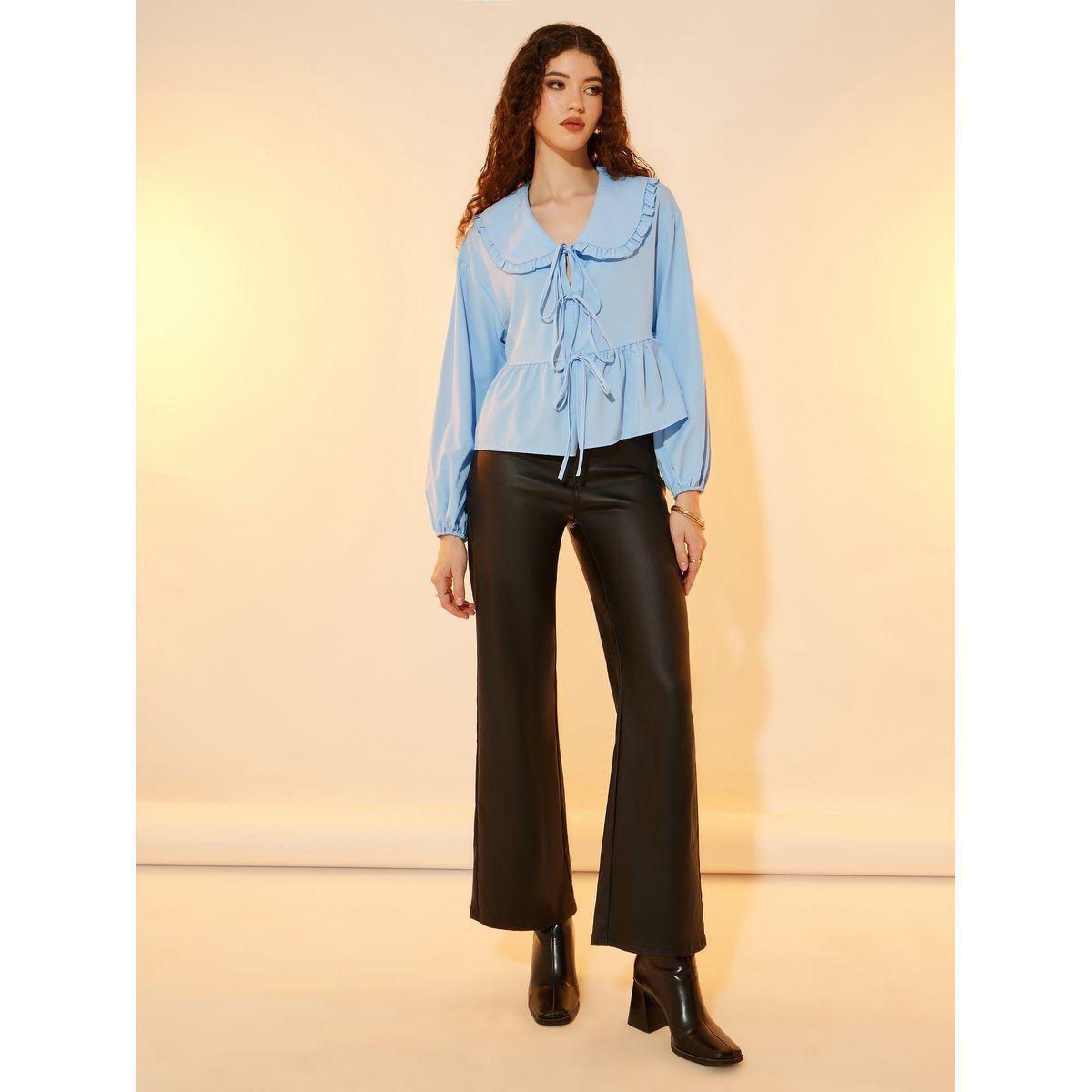Take Two Peter Pan Collar Bow Tie Front Blouse-women-clothing-shirtsandblouses-shirts-image-2