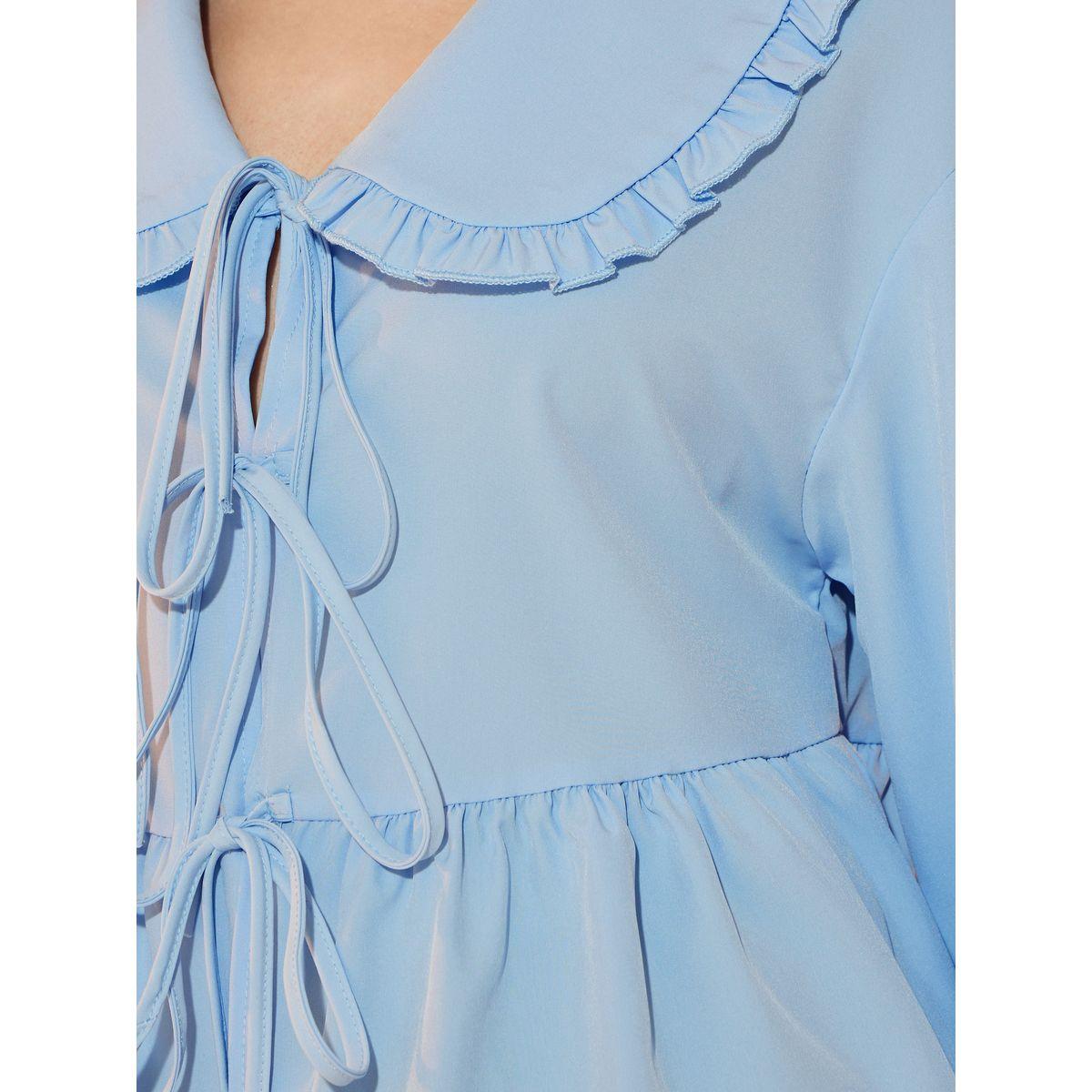 Take Two Peter Pan Collar Bow Tie Front Blouse-women-clothing-shirtsandblouses-shirts-image-3