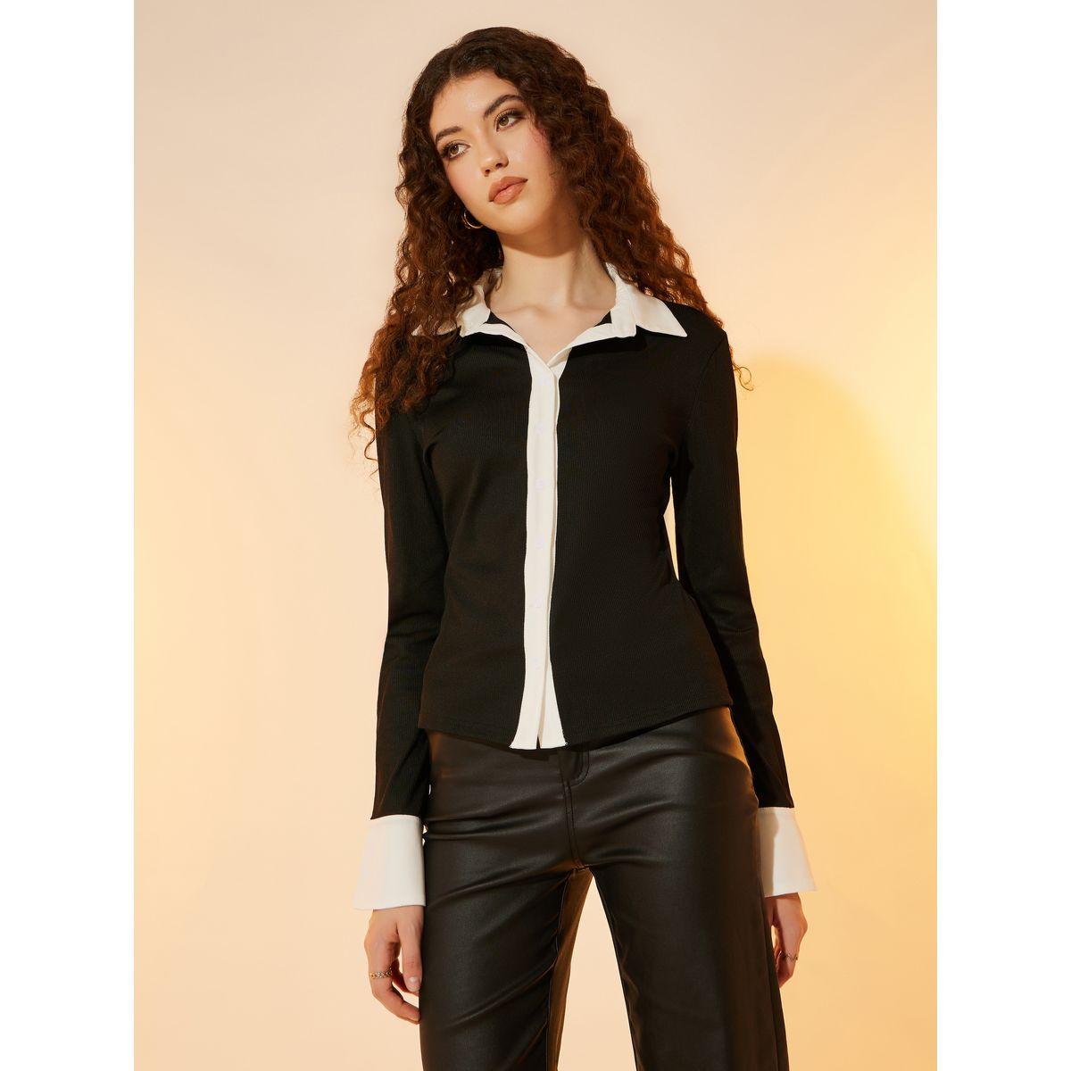 Take Two Regular Fit Contrast Trim Knitted Shirt-women-clothing-shirtsandblouses-shirts-image-1
