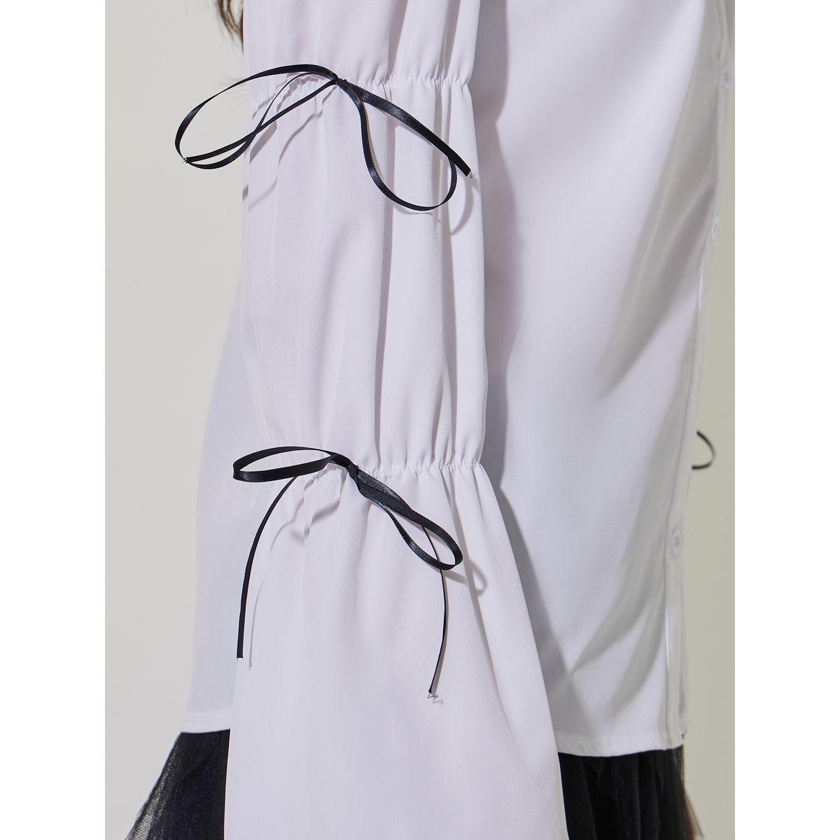 Ribbon Detail Marie Sleeves Regular Fit Shirt-women-clothing-shirtsandblouses-shirts-image-3