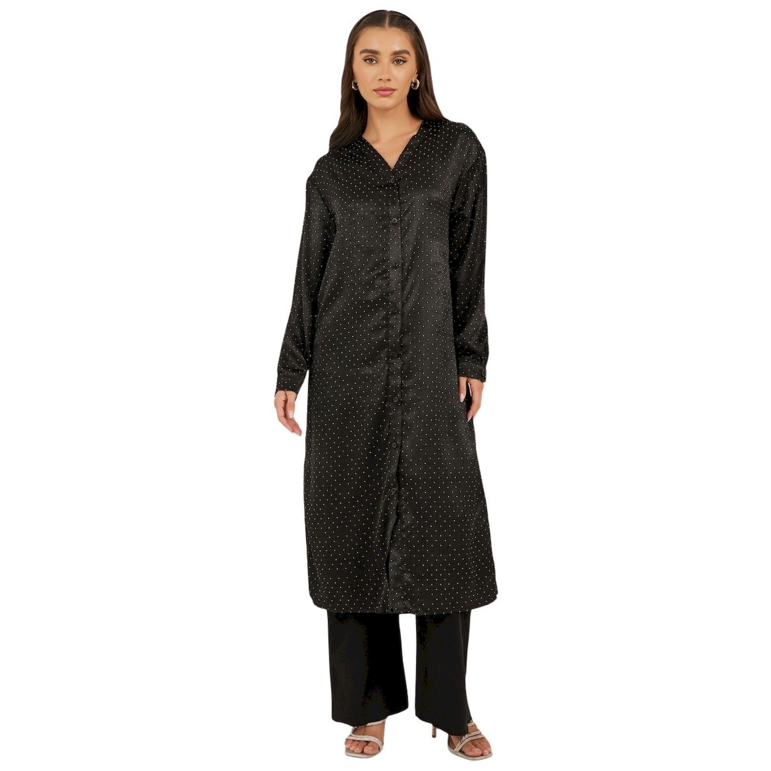 كيمونو ميدي مطبع بقصة عادية وأزرار-women-arabicclothing-abayas-image-2