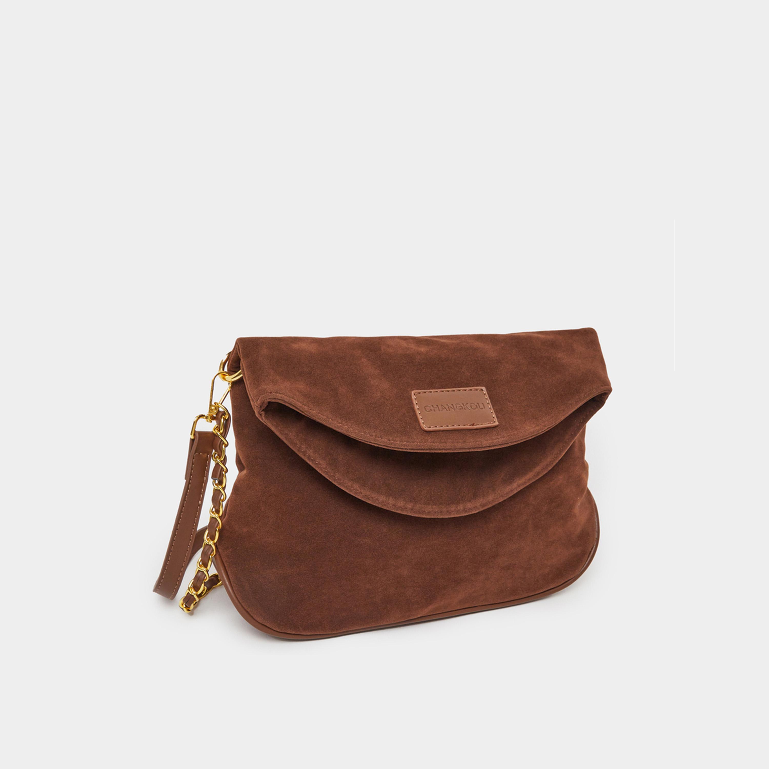 ستايلي - حقيبة كروس بودي بطية أمامية مع تفاصيل رقعة-women-bagsandwallets-handbags-image-1