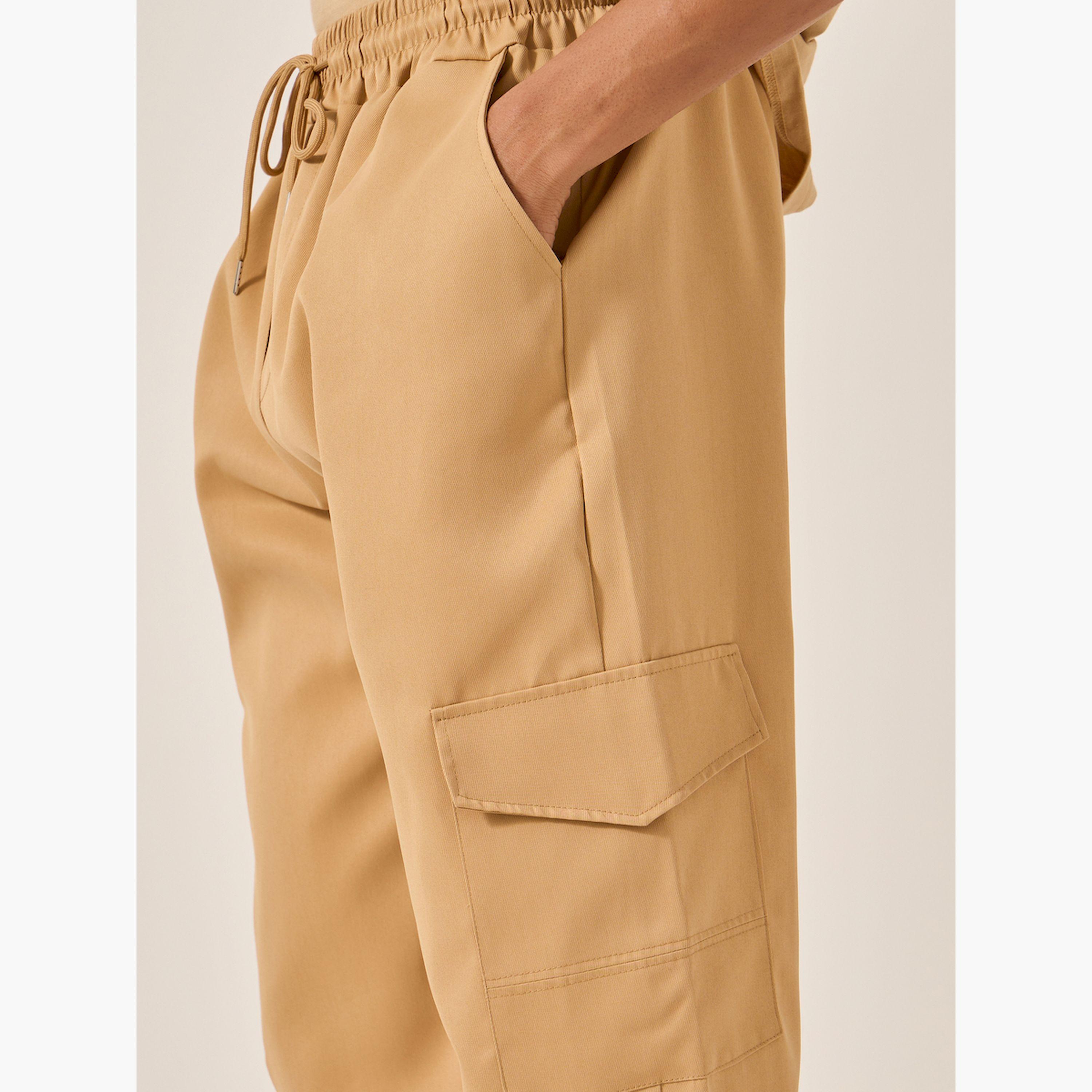 Styli Mid Rise Slim Fit Cargo Pants with Drawstring-men-clothing-sportswearandactivewear-bottoms-image-3
